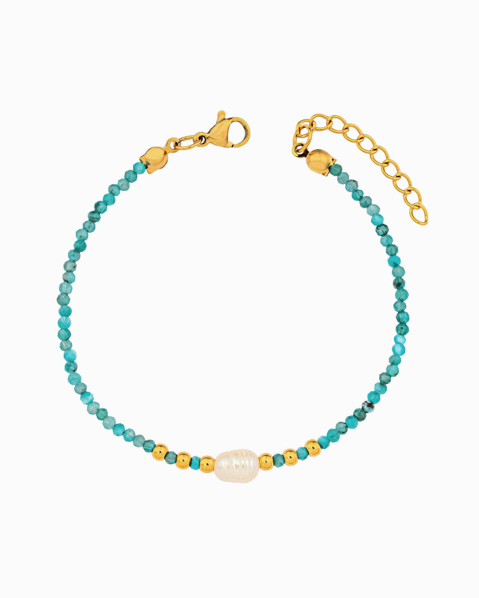 Solara Apatite & Cultured Freshwater Pearl Bracelet | Zoe Olivia Jewellery Australia
