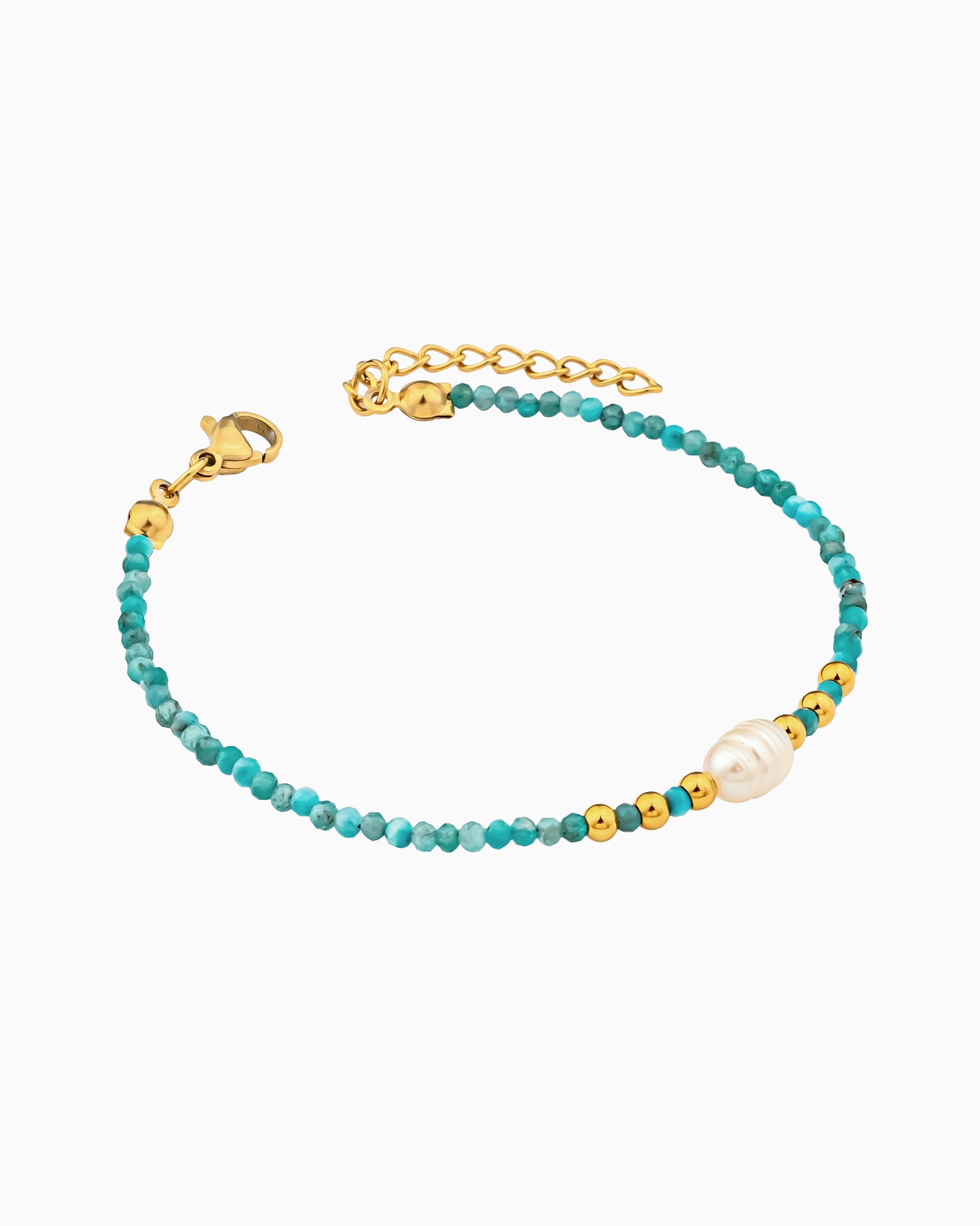 Solara Apatite & Cultured Freshwater Pearl Bracelet | Zoe Olivia Jewellery Australia