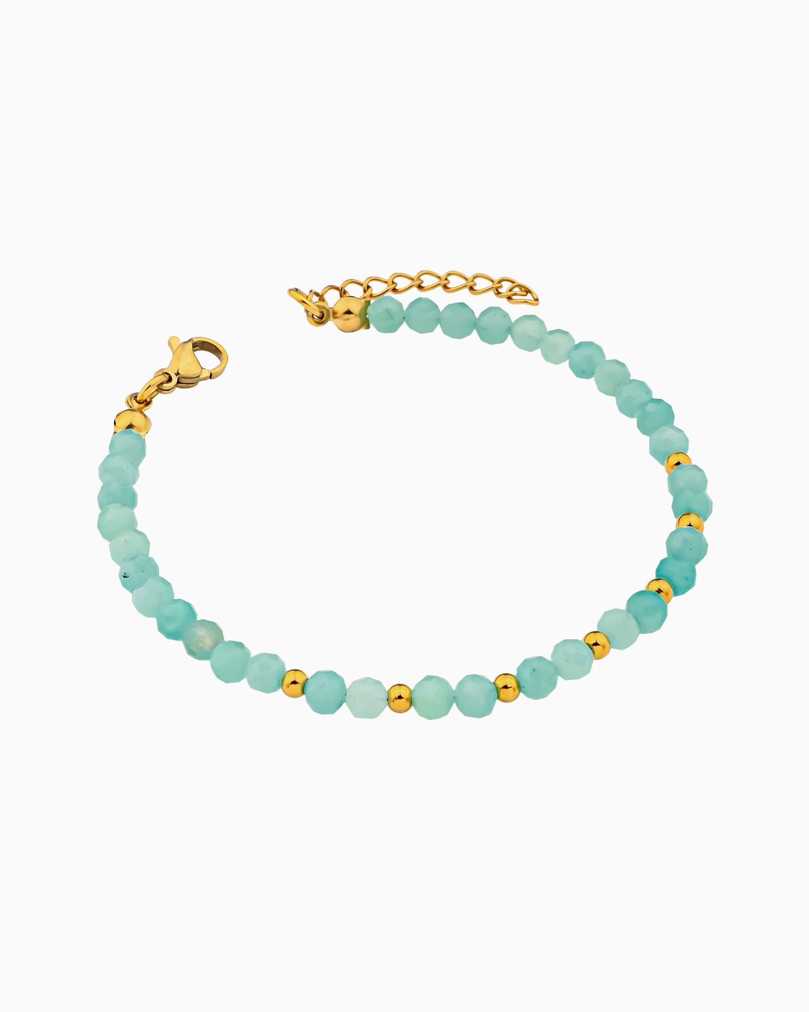 Solara Amazonite & Gold Beaded Bracelet | Zoe Olivia Jewellery Australia
