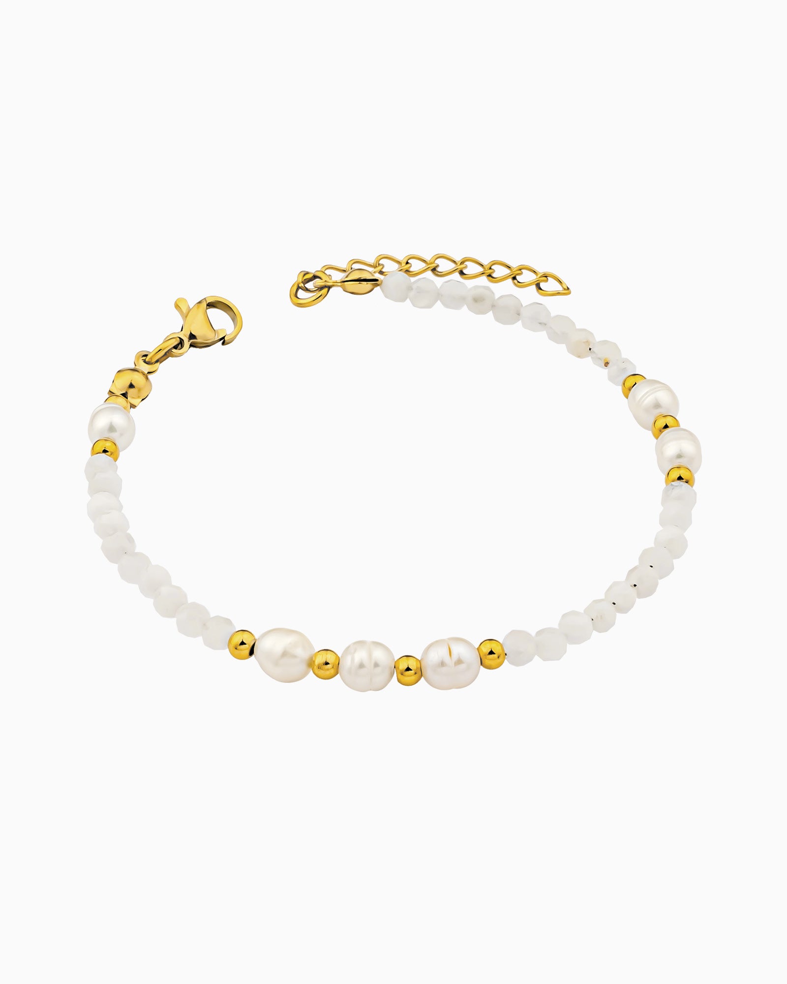 Solara Moonstone & Cultured Freshwater Pearl Bracelet | Zoe Olivia Jewellery Australia