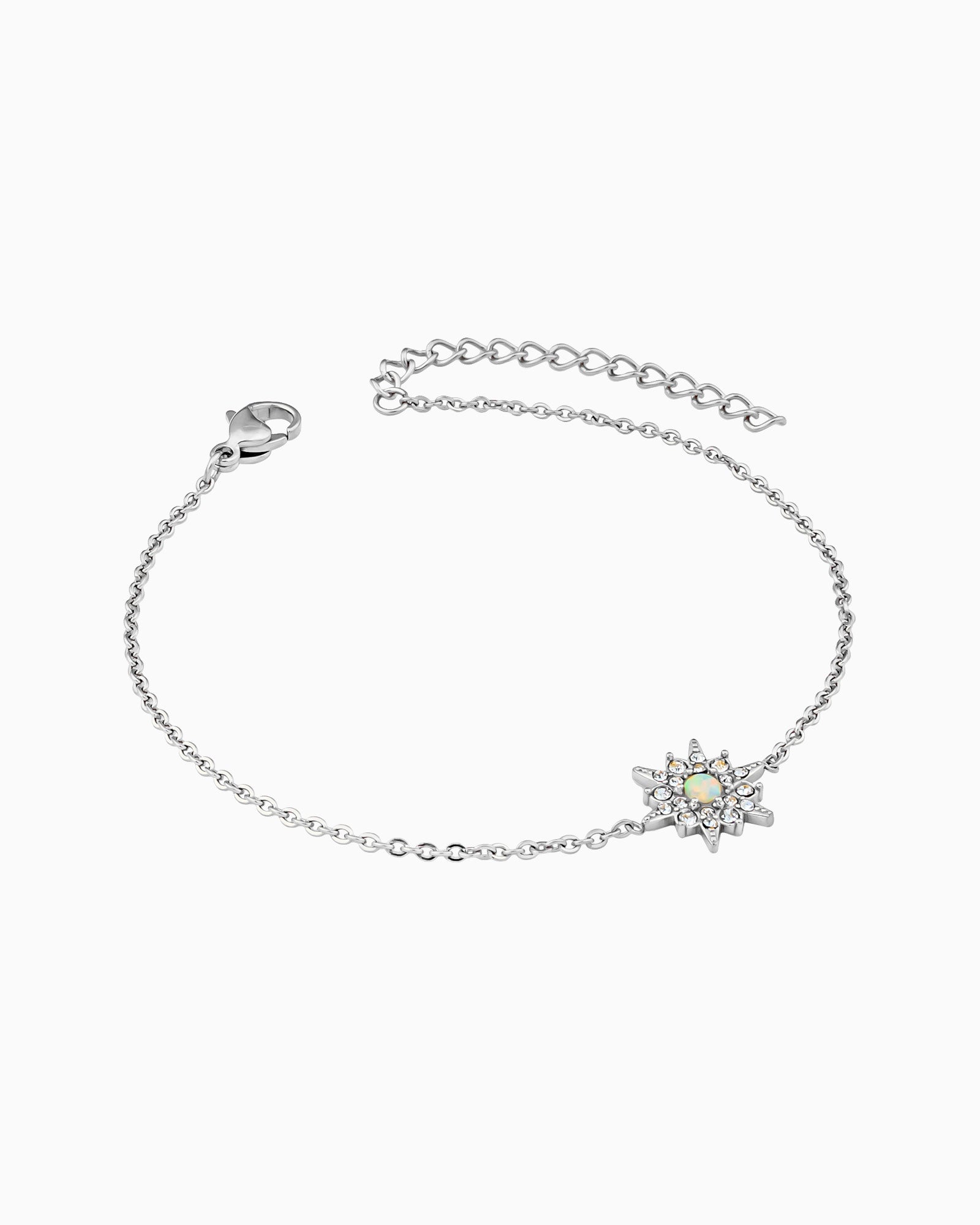 Iridescent Opal & Cubic Zirconia Star Bracelet in Silver | Zoe Olivia Jewellery Australia