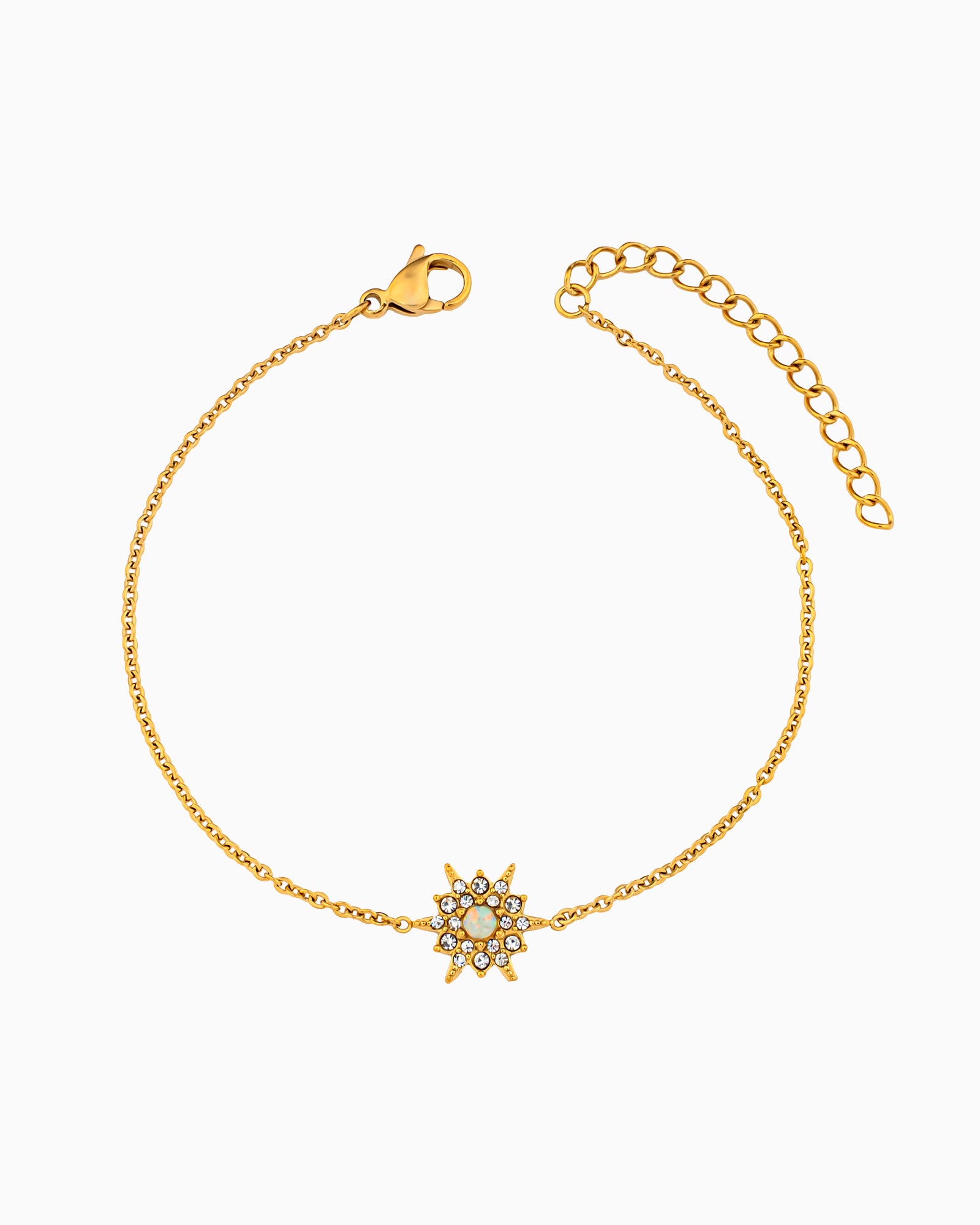 Iridescent Opal & Cubic Zirconia Star Bracelet in Gold | Zoe Olivia Jewellery Australia