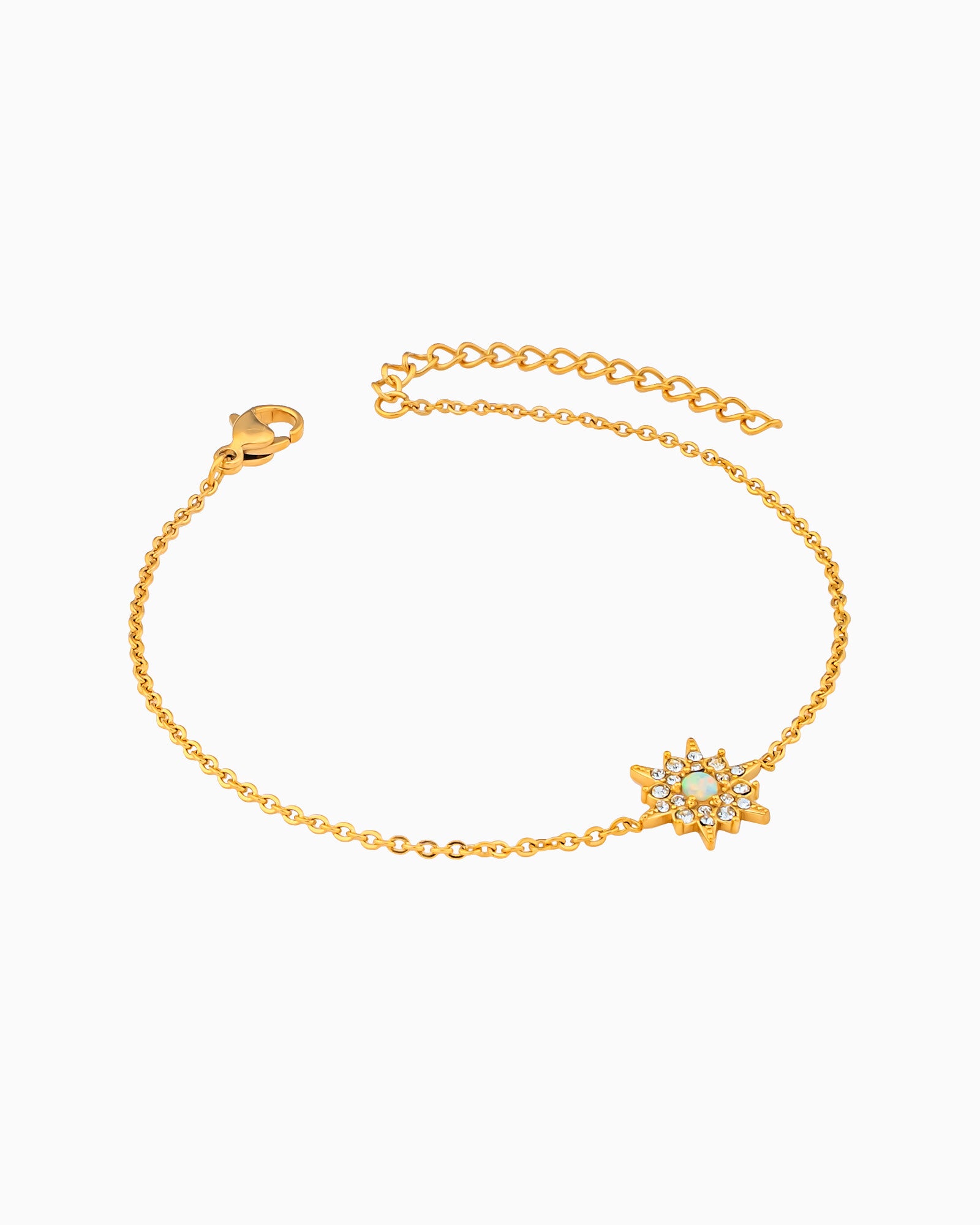Iridescent Opal & Cubic Zirconia Star Bracelet in Gold | Zoe Olivia Jewellery Australia