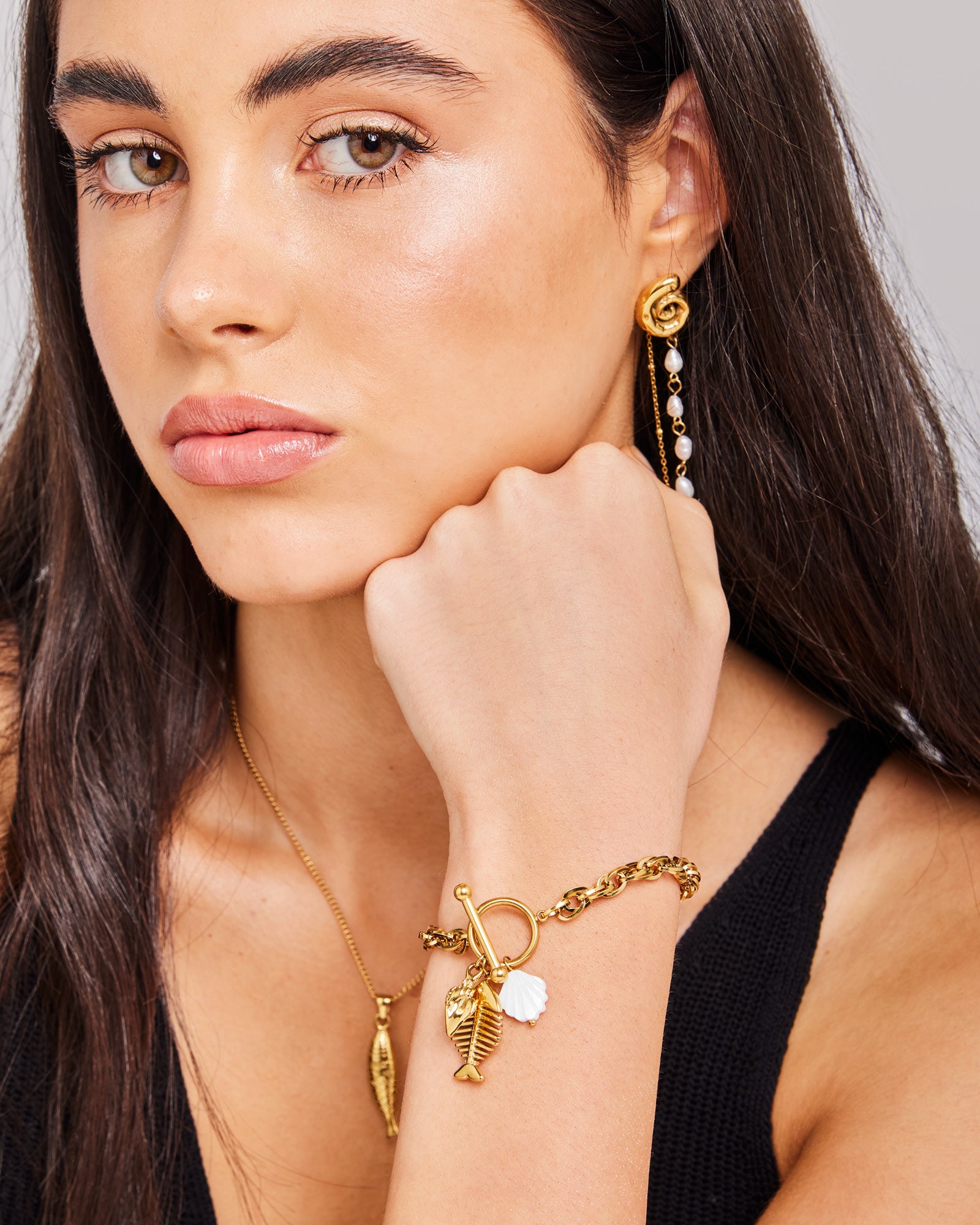 Solara Chunky Fish and Shell Bracelet | Zoe Olivia Jewellery Australia