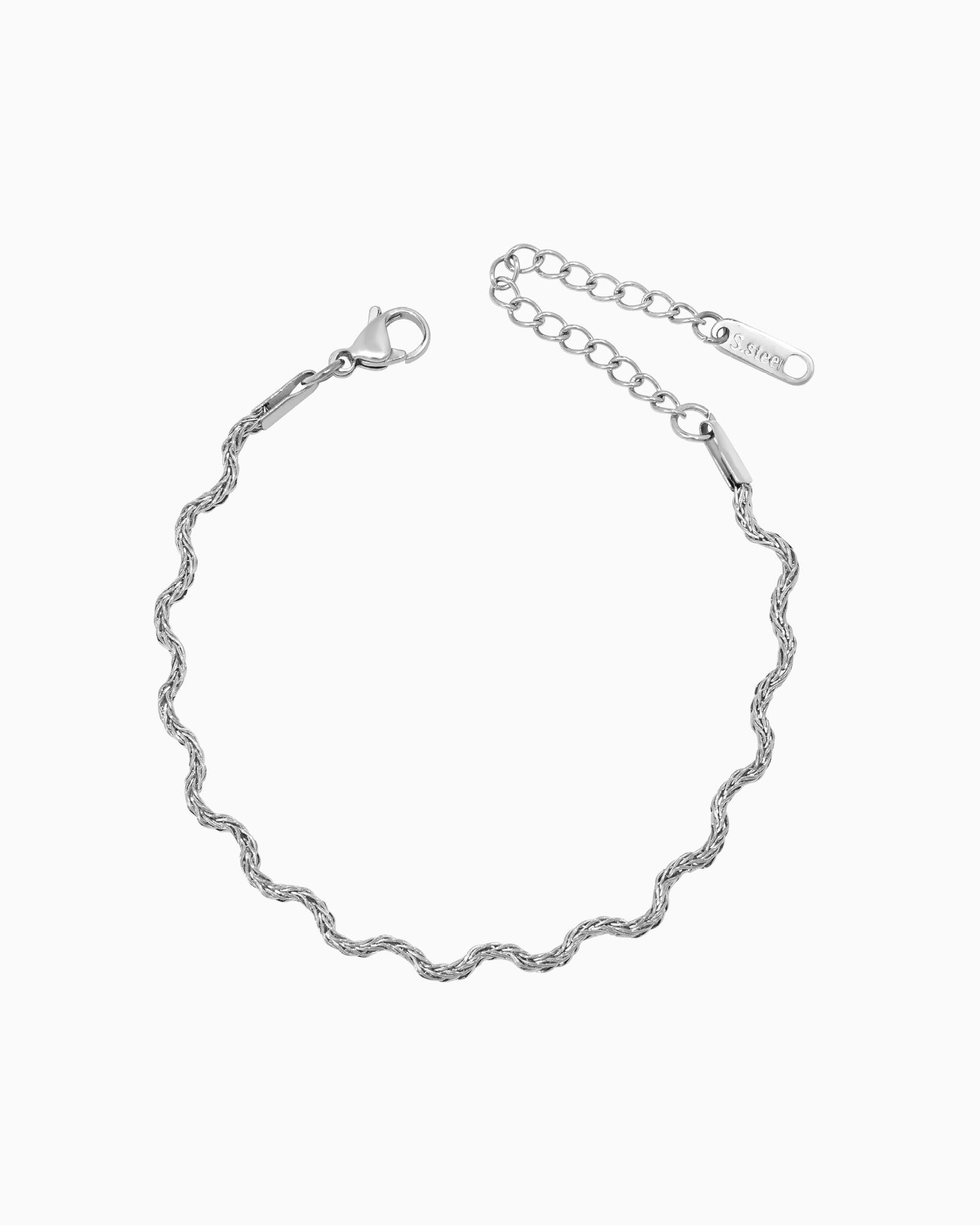Solara Textured Wave Bracelet in Silver | Zoe Olivia Jewellery Australia