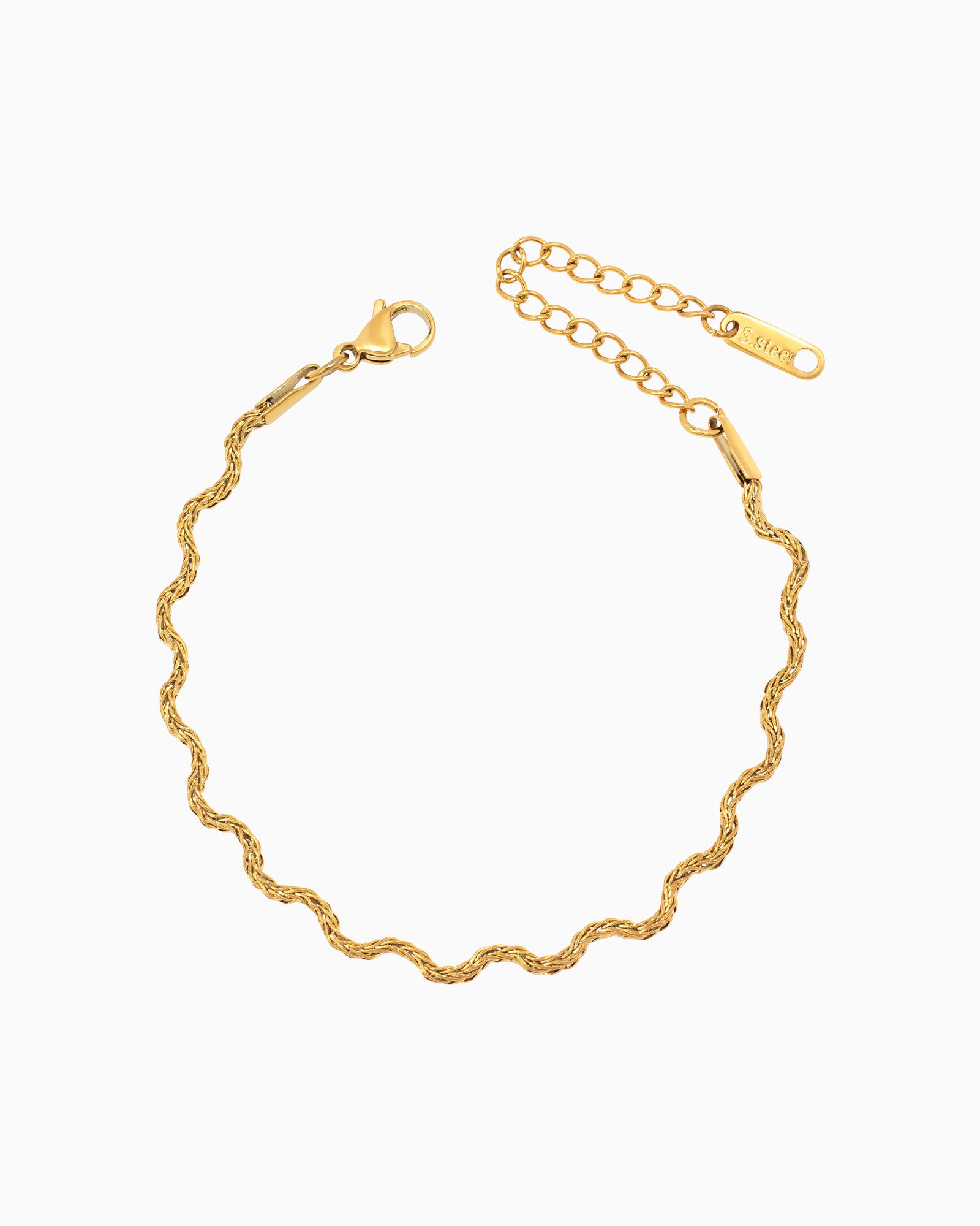 Solara Textured Wave Bracelet in Gold