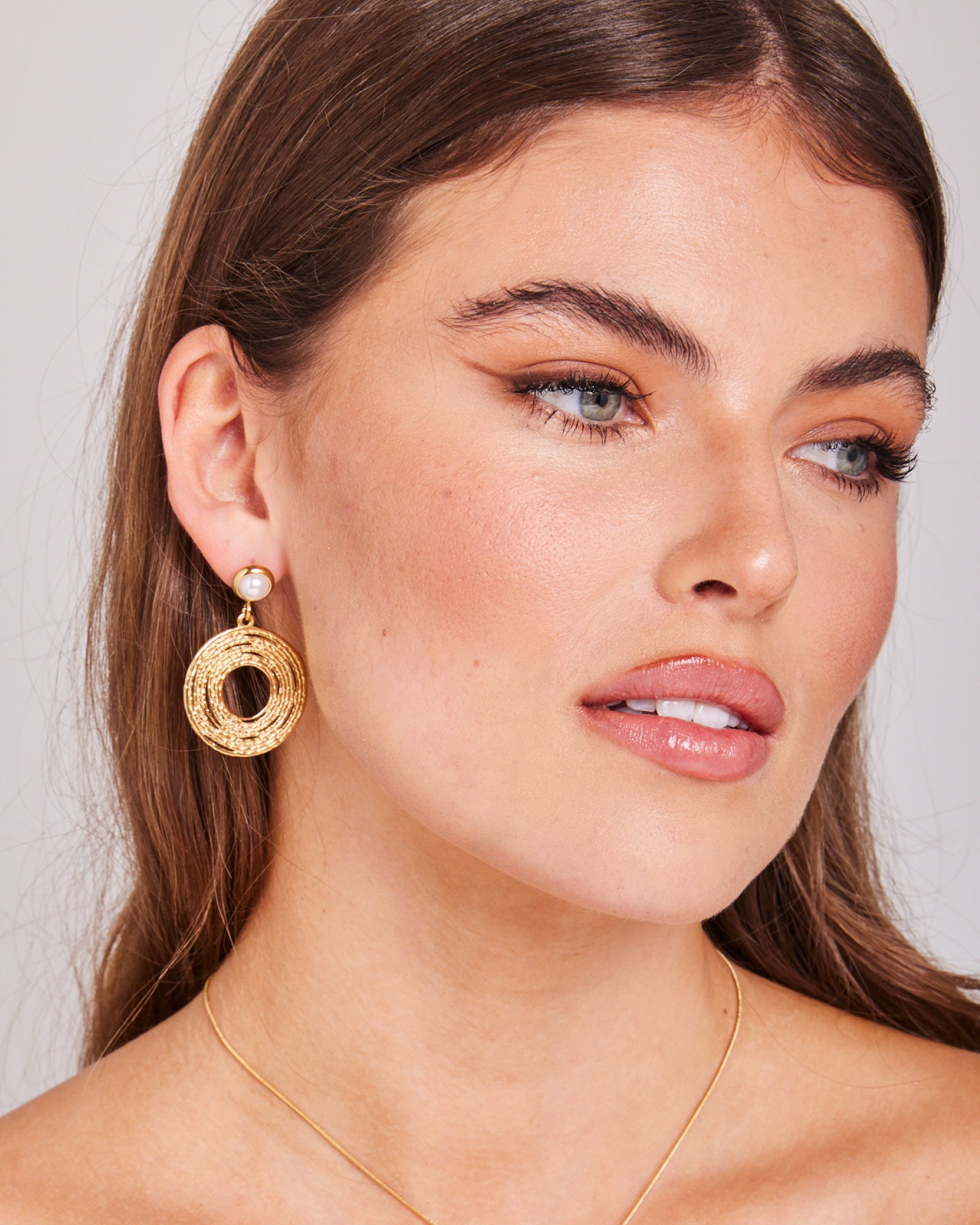 Opaline Medallion Style Pearl Stud Drop Earrings | Zoe Olivia Jewellery Australia