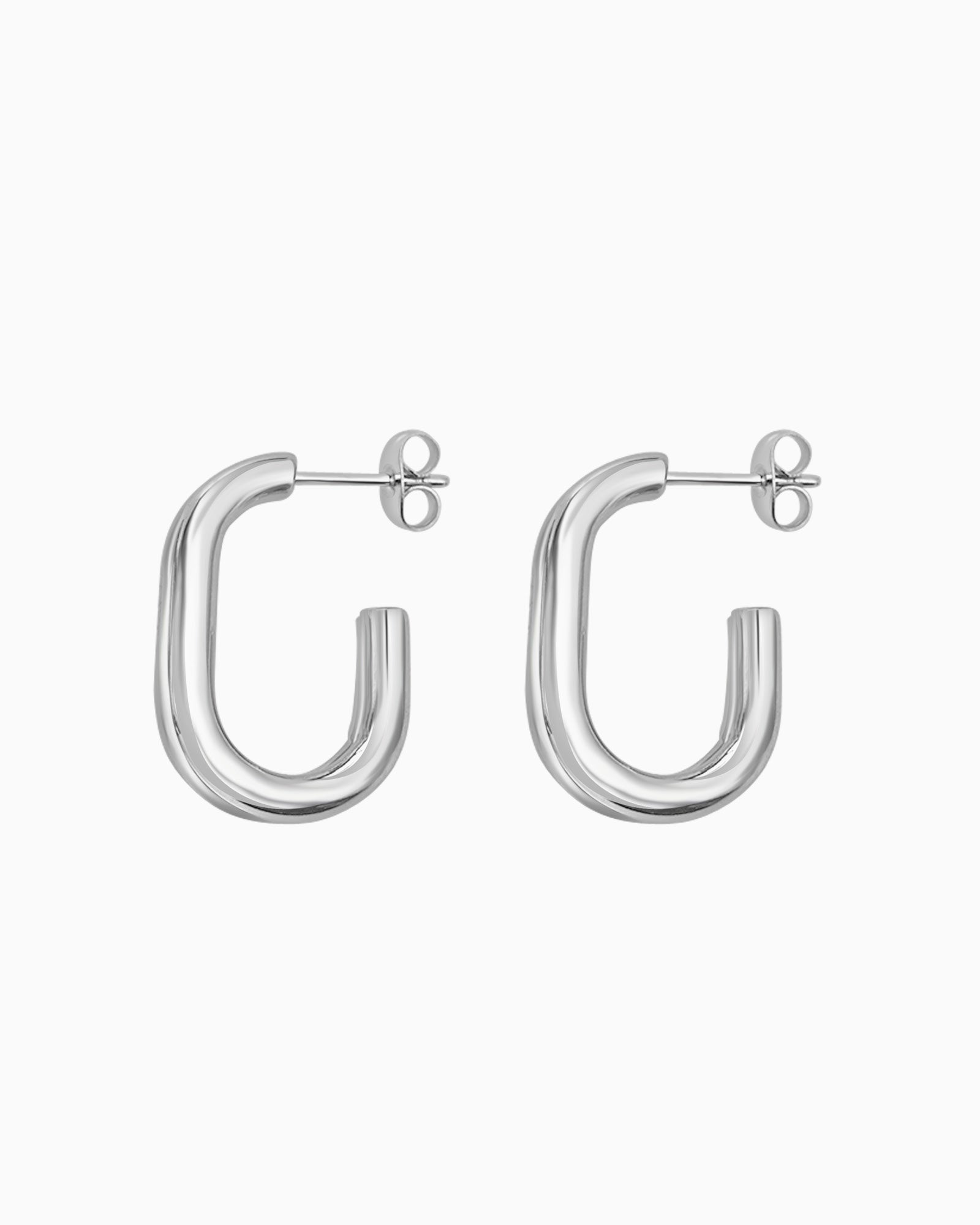 Cascada Open Double Hoop Stud Earrings