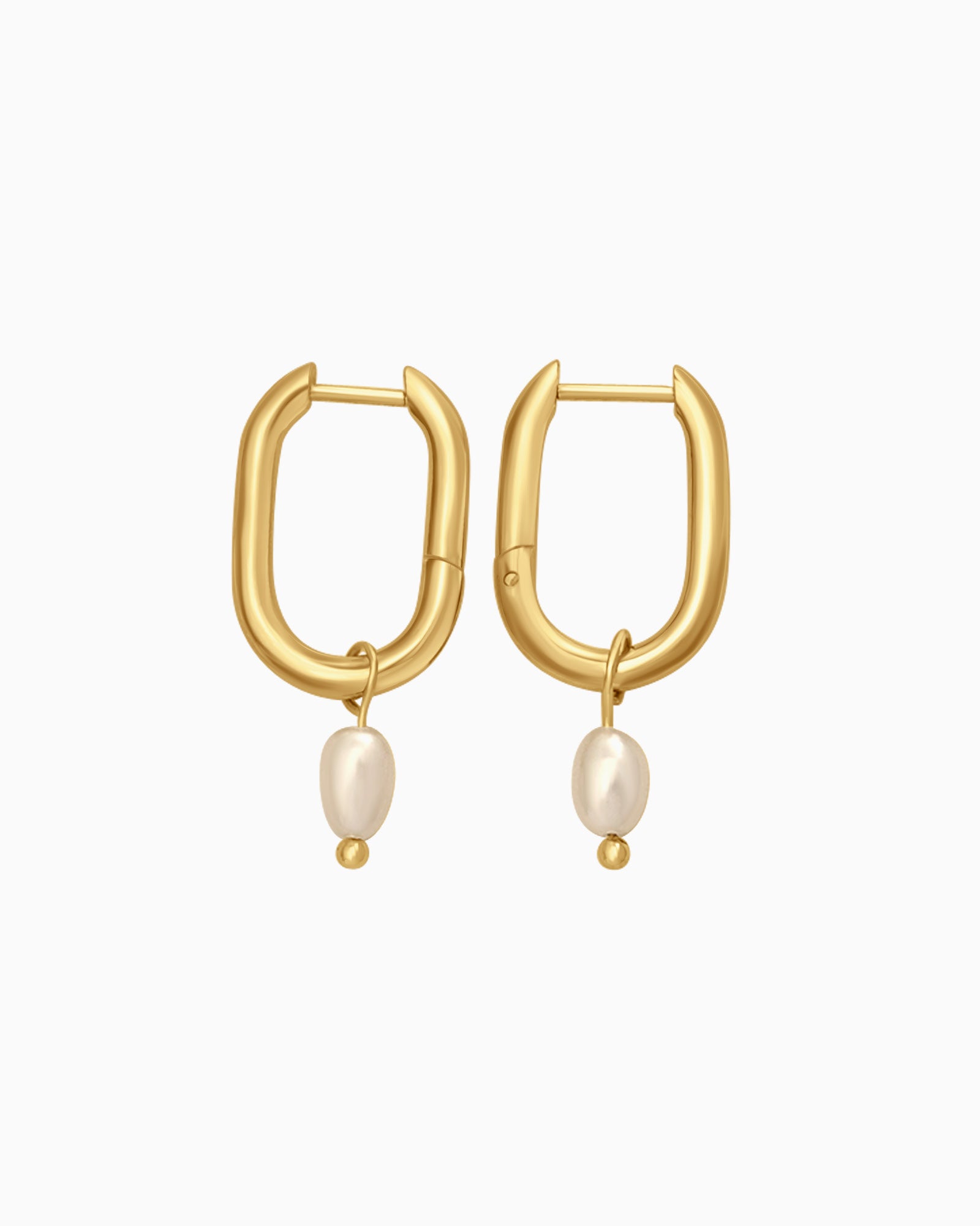 Opaline Mini Freshwater Pearl Oval Hoops