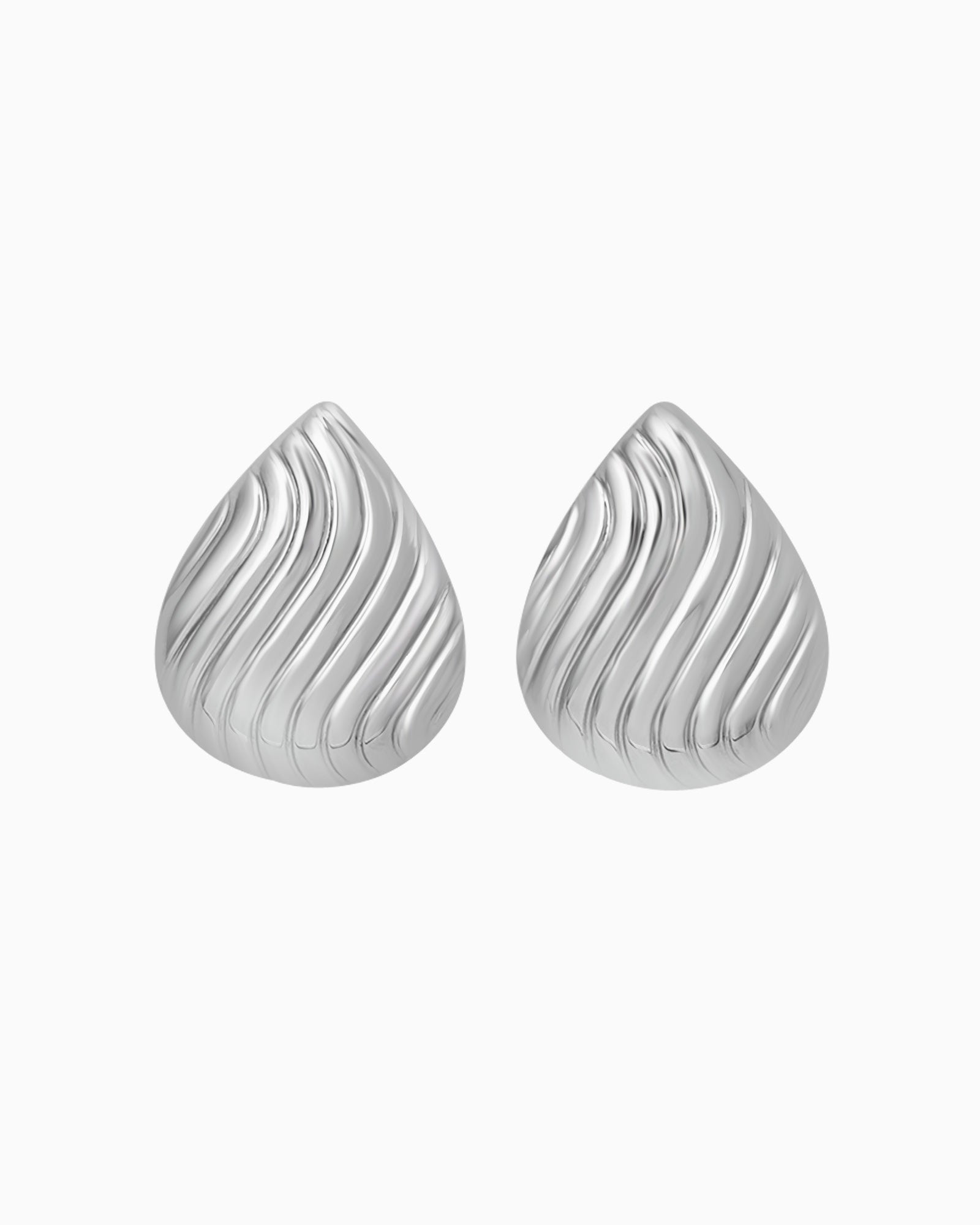 Drift Teardrop Rippled Stud Earrings