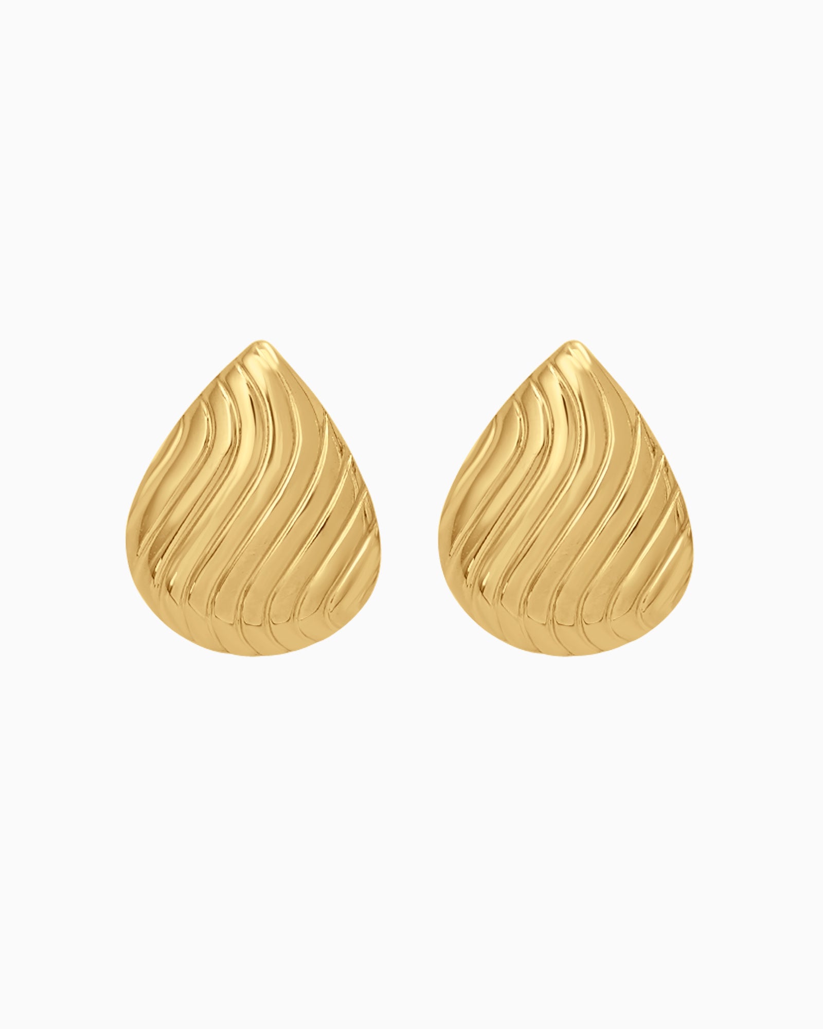 Drift Teardrop Rippled Stud Earrings