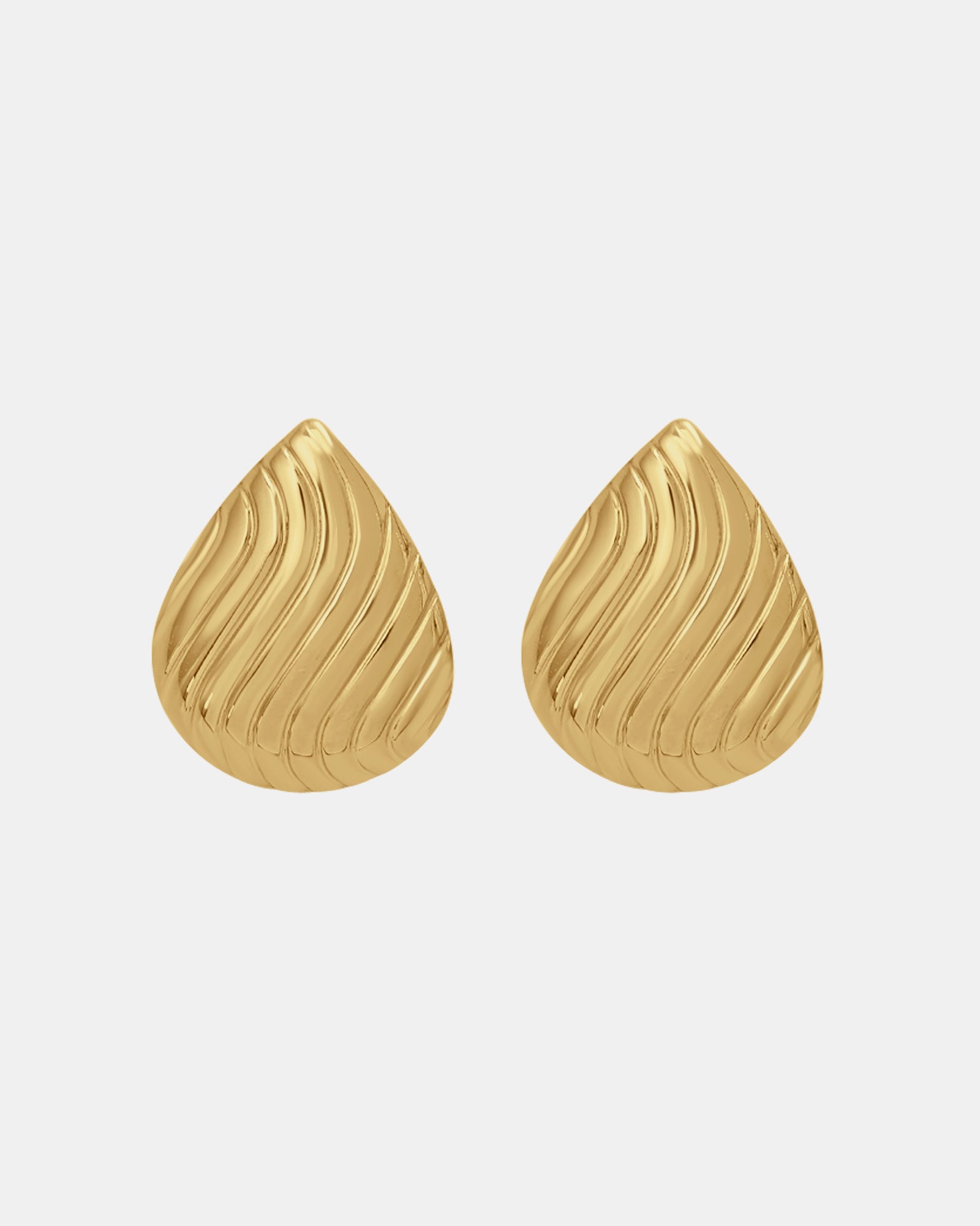 Drift Teardrop Rippled Stud Earrings
