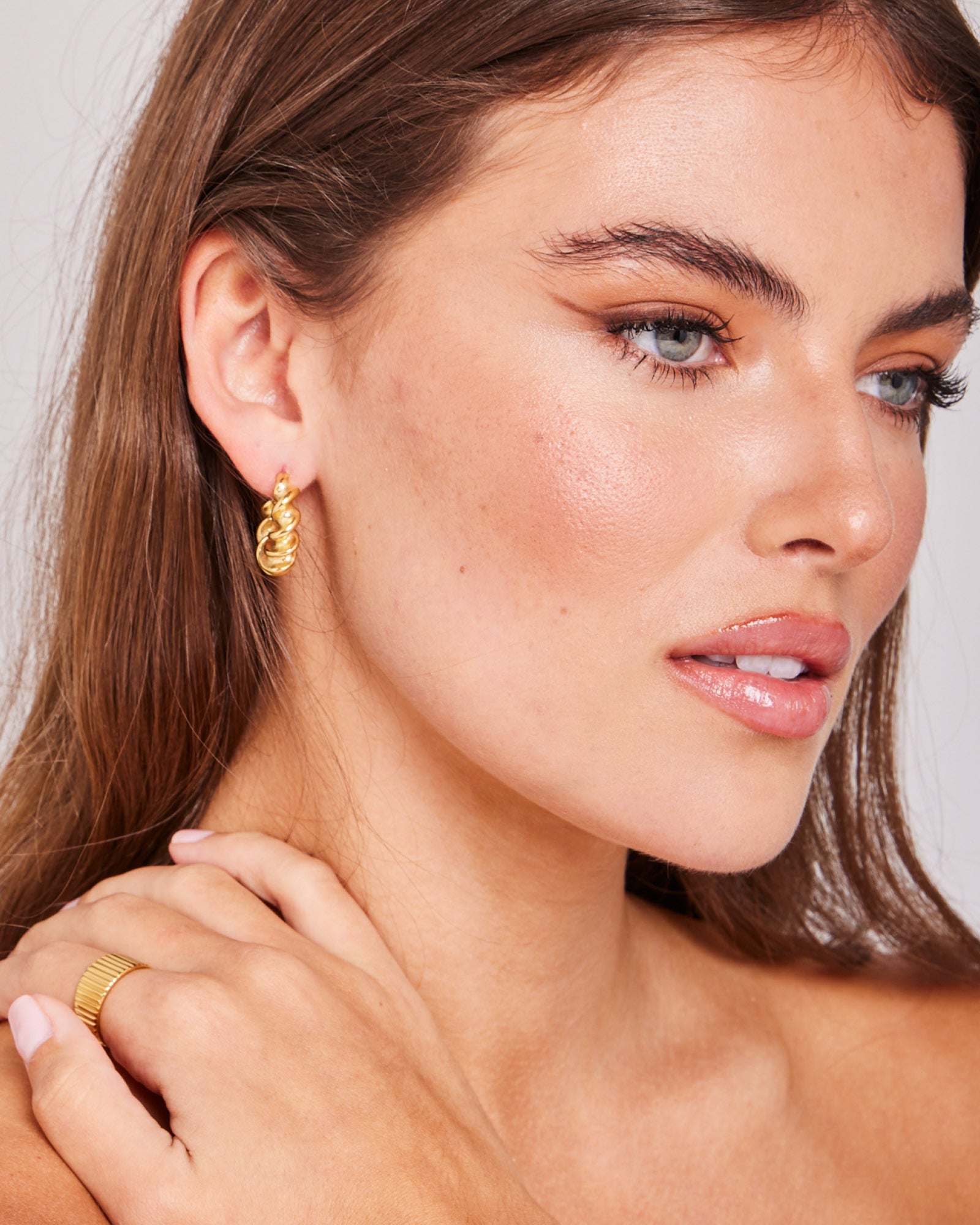 Drift Twisted Stud Hoops | Zoe Olivia Jewellery Australia