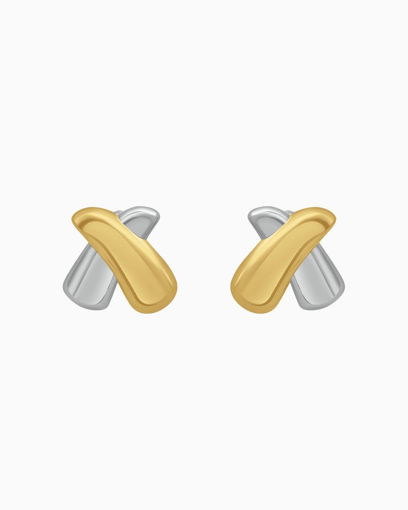 Dunes Crossover Stud Earrings | Zoe Olivia Jewellery Australia