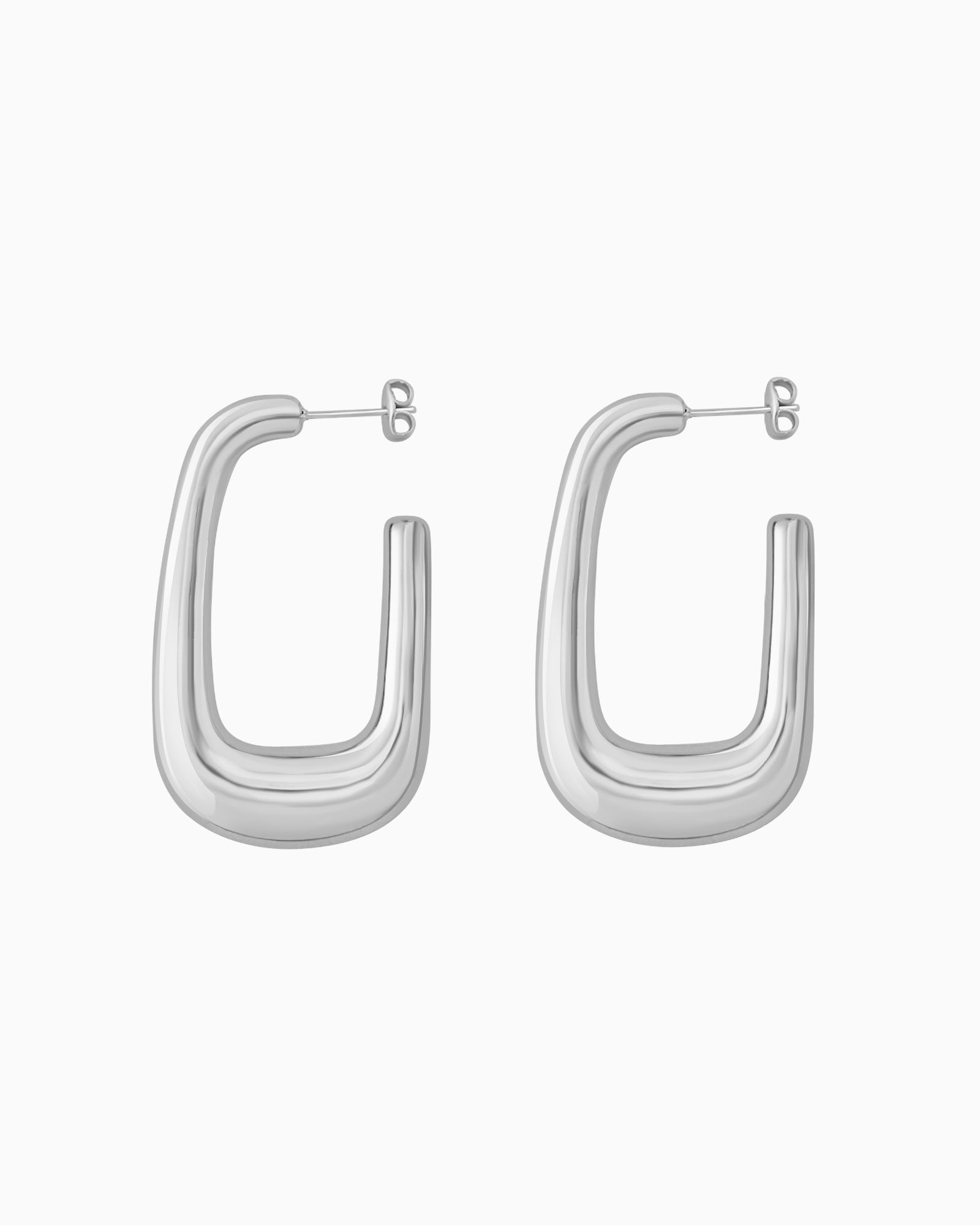 Cascada Elongated Oval Huggie Stud Earrings