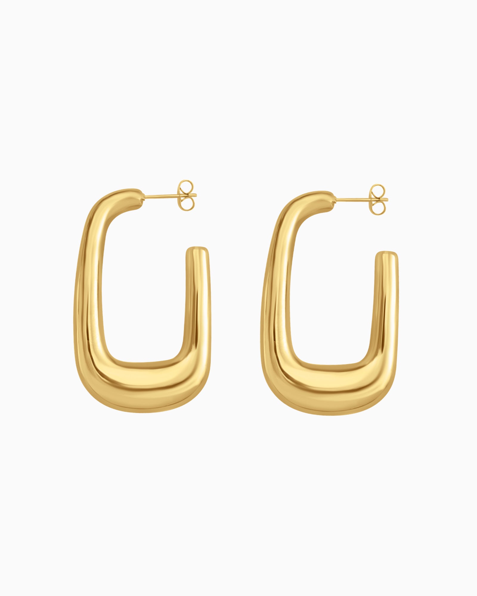 Cascada Elongated Oval Huggie Stud Earrings