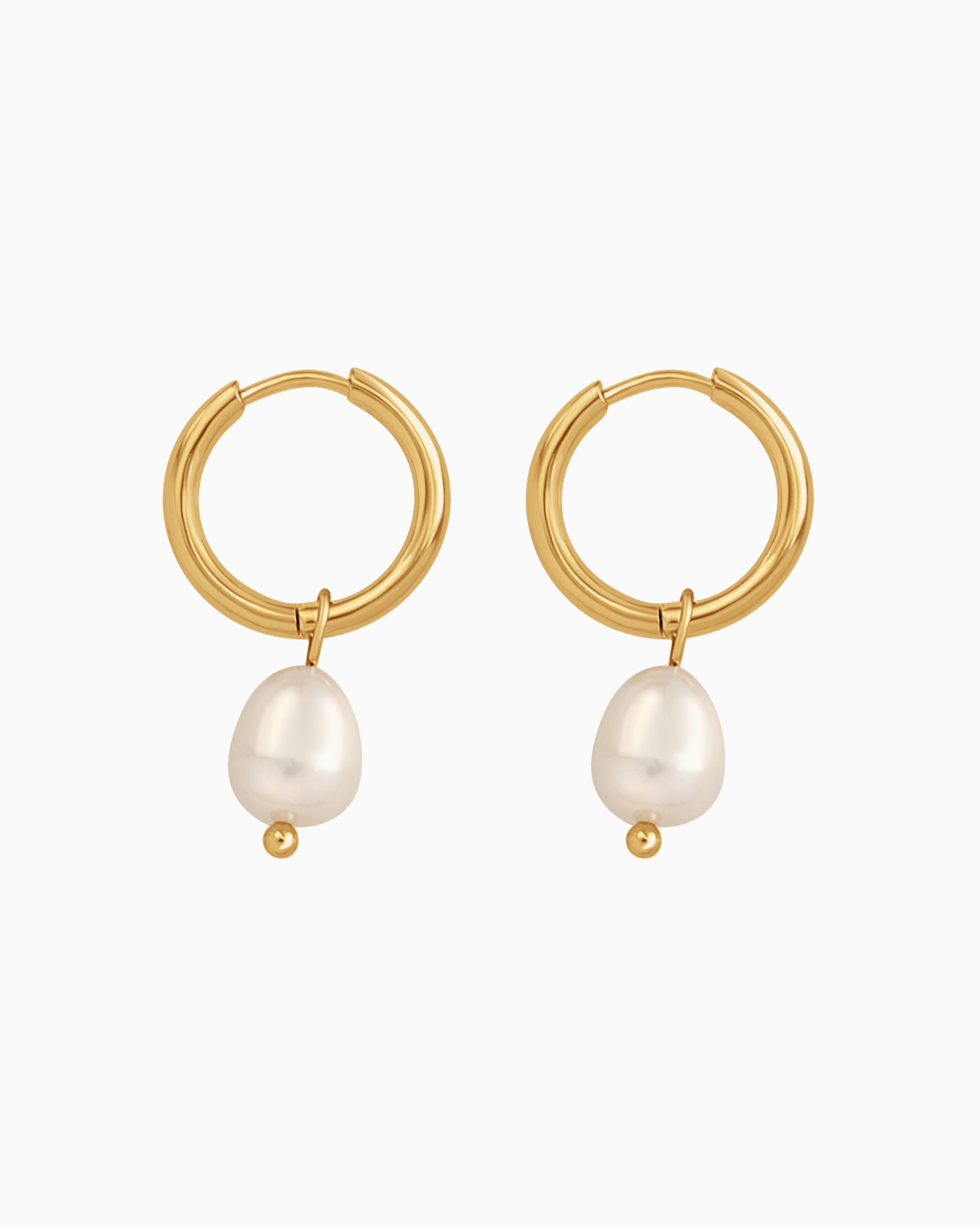 Opaline Large Freshwater Pearl Huggie Hoops