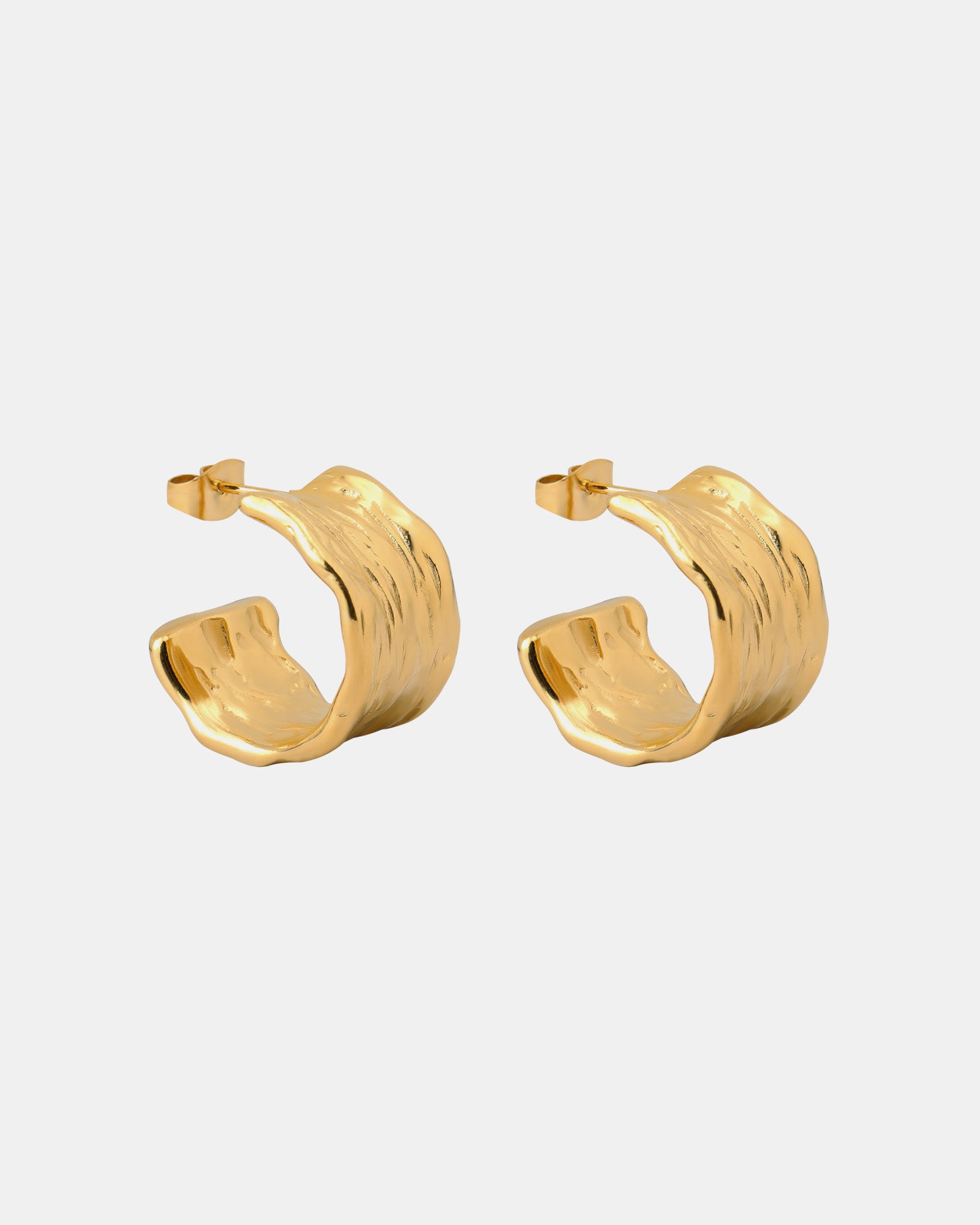 Texture Thick Textured Stud Hoops | Zoe Olivia Jewellery Australia