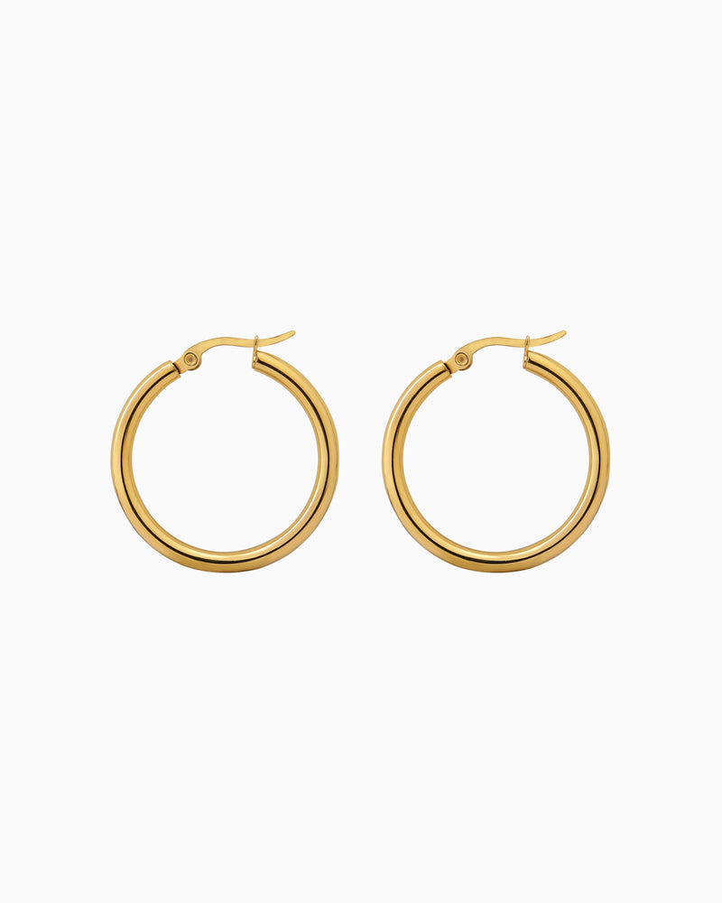Essentials Thin Tubular Classic Hoops | Zoe Olivia Jewellery Australia
