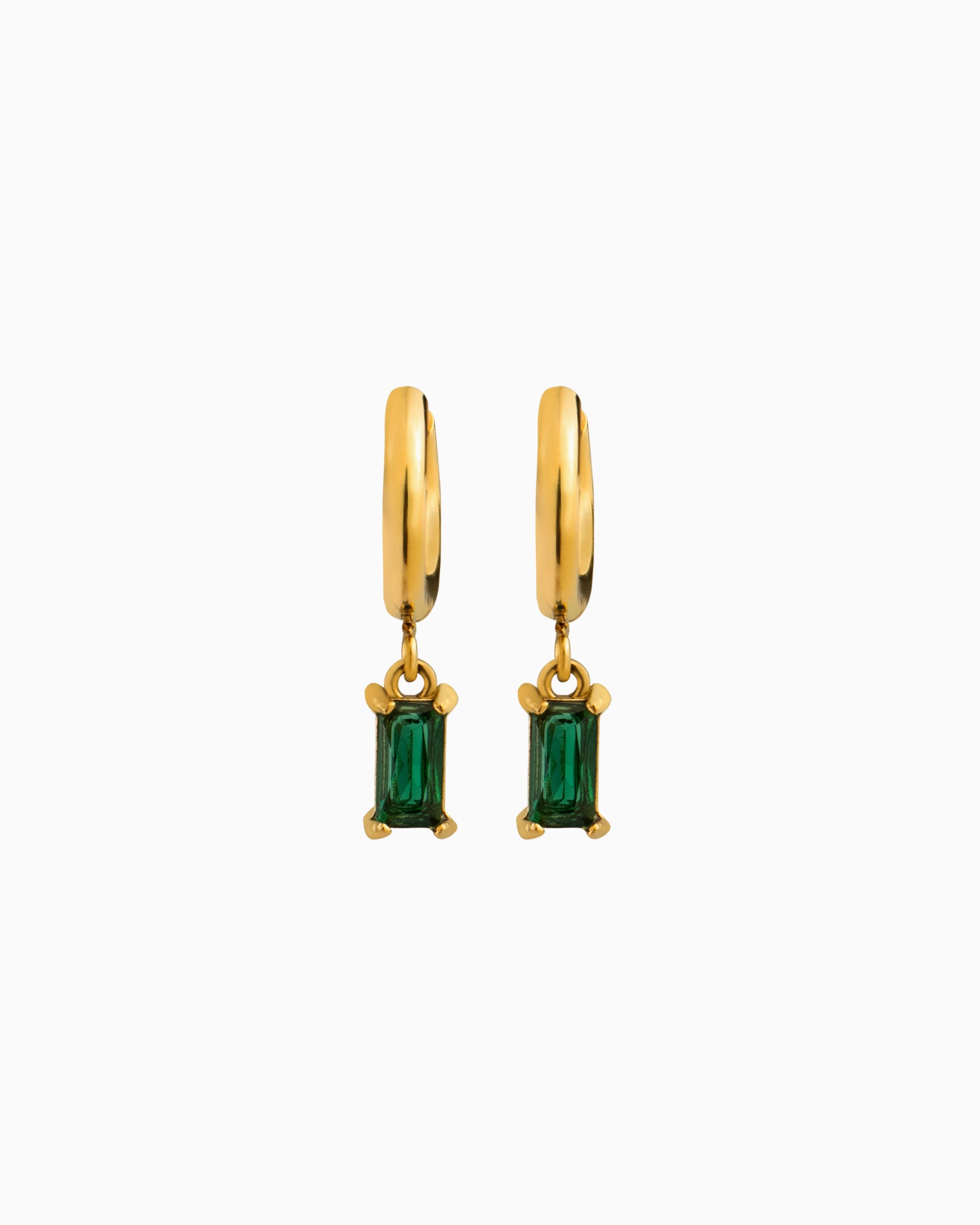Aurora Mini Emerald Cut Pendant Hoops