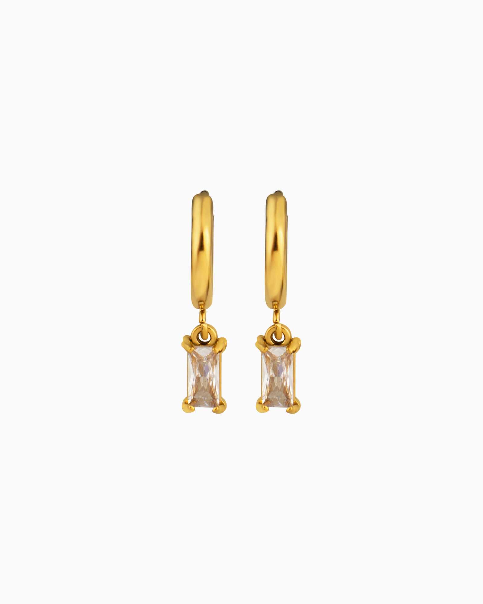 Aurora Mini Emerald Cut Pendant Hoops