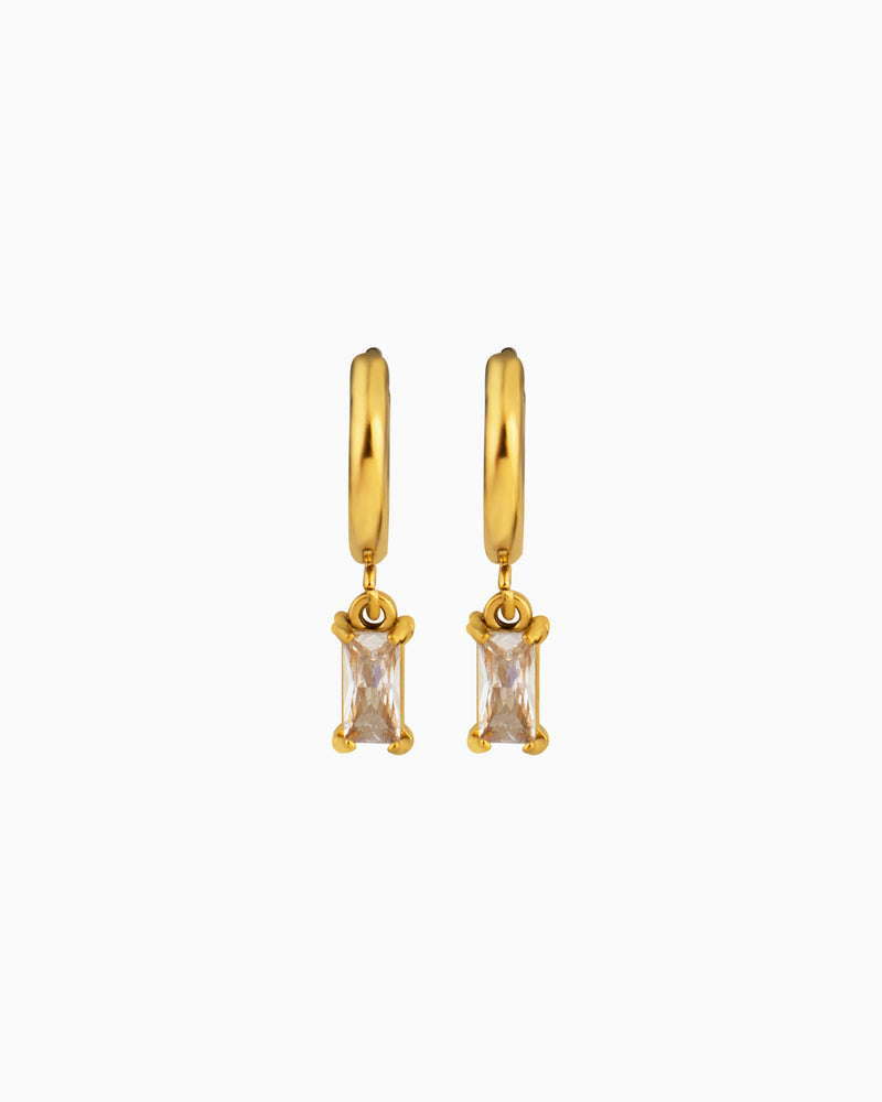 Aurora Mini Emerald Cut Pendant Hoops