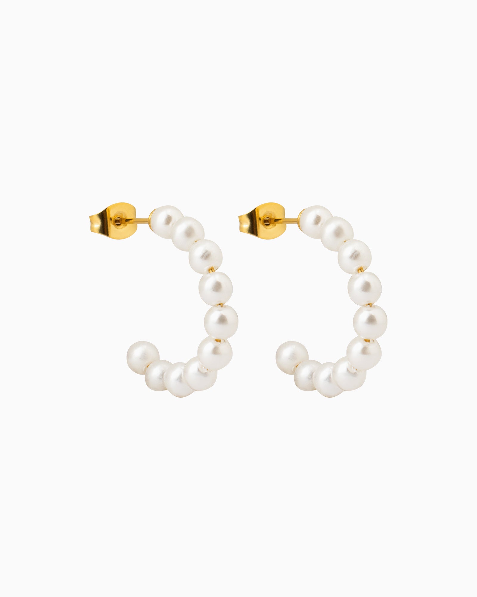 Opaline Mini Pearl Stud Hoops