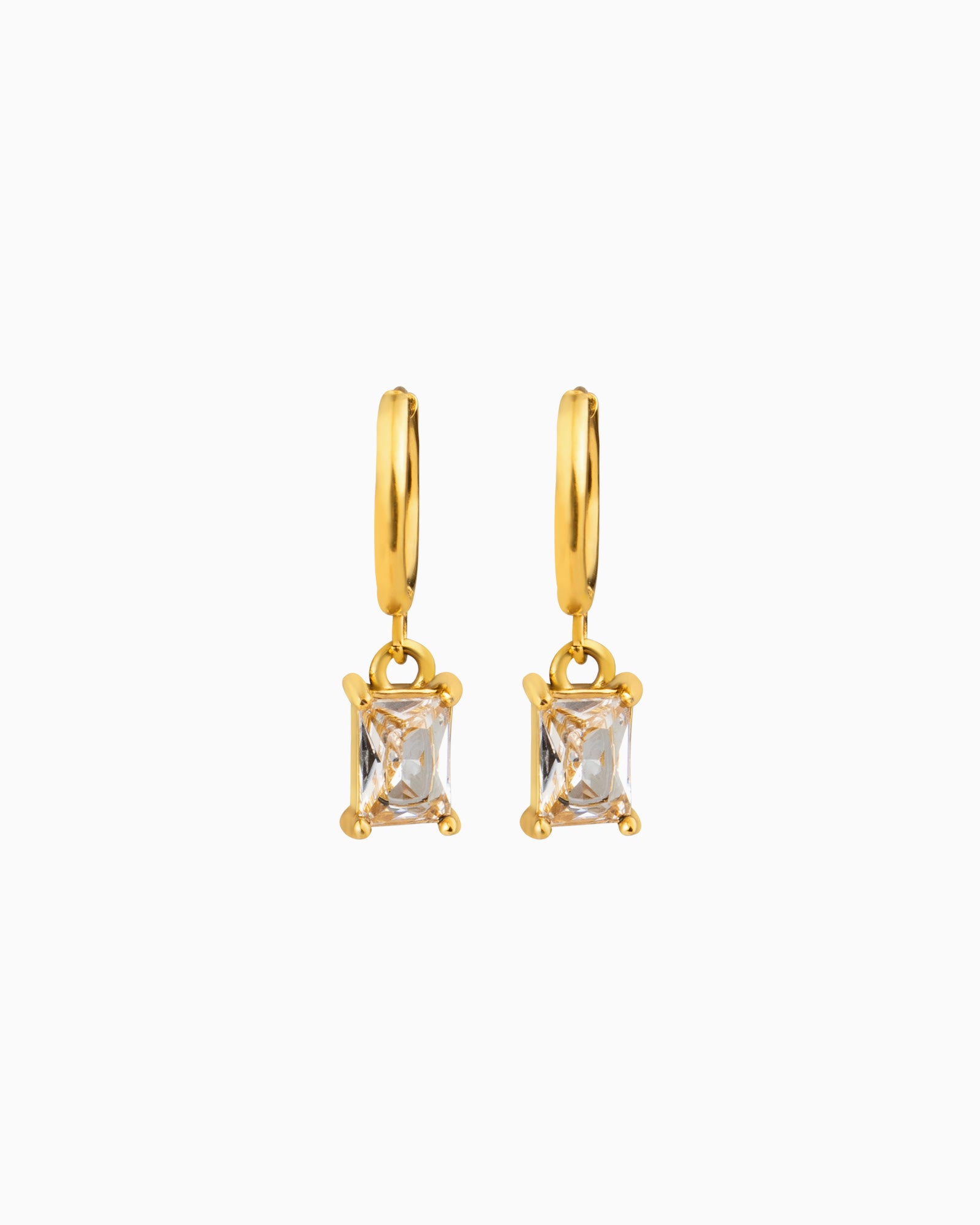 Aurora Large Emerald Cut Pendant Hoops