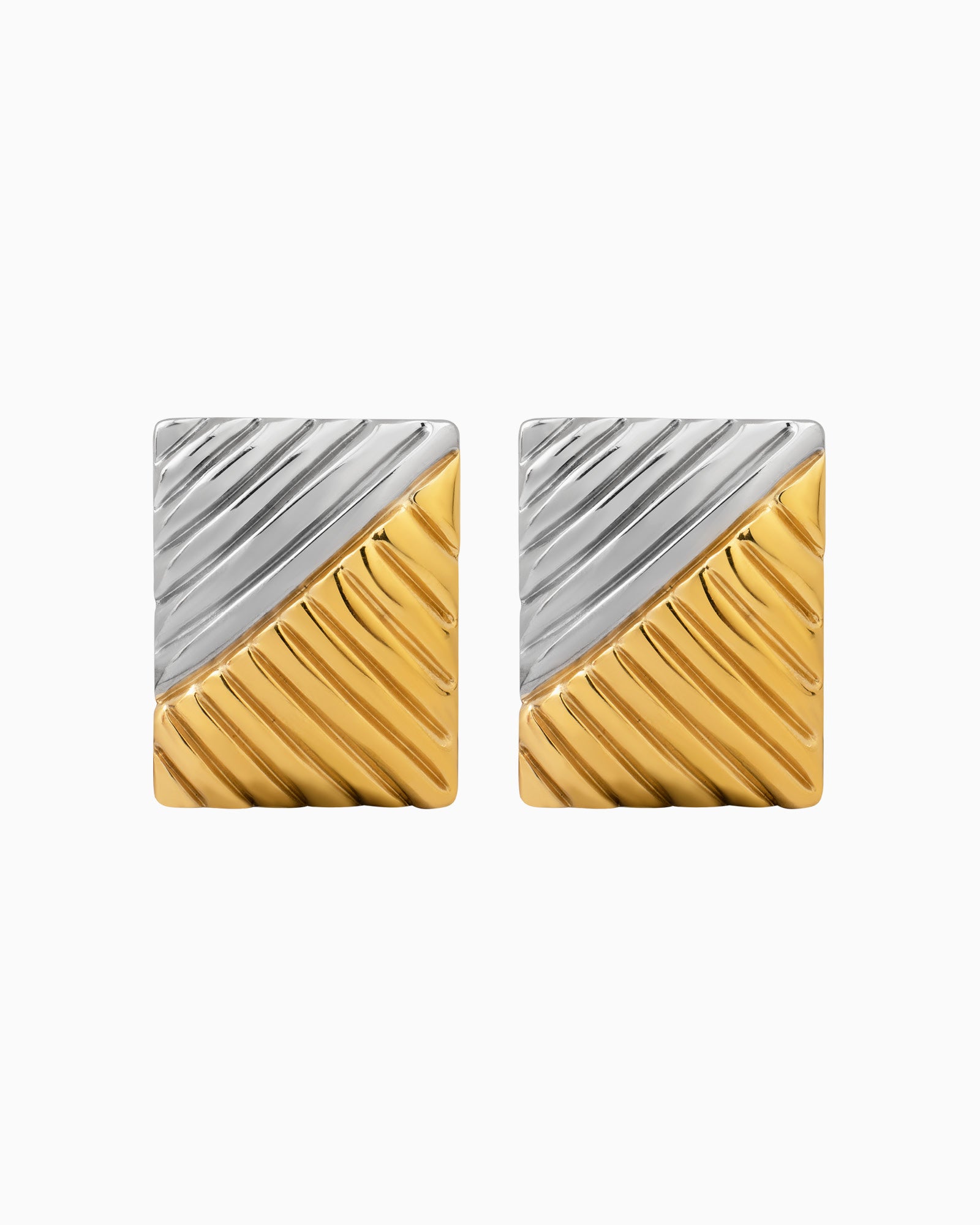 Dunes Bold Two-Tone Textured Stud Earrings
