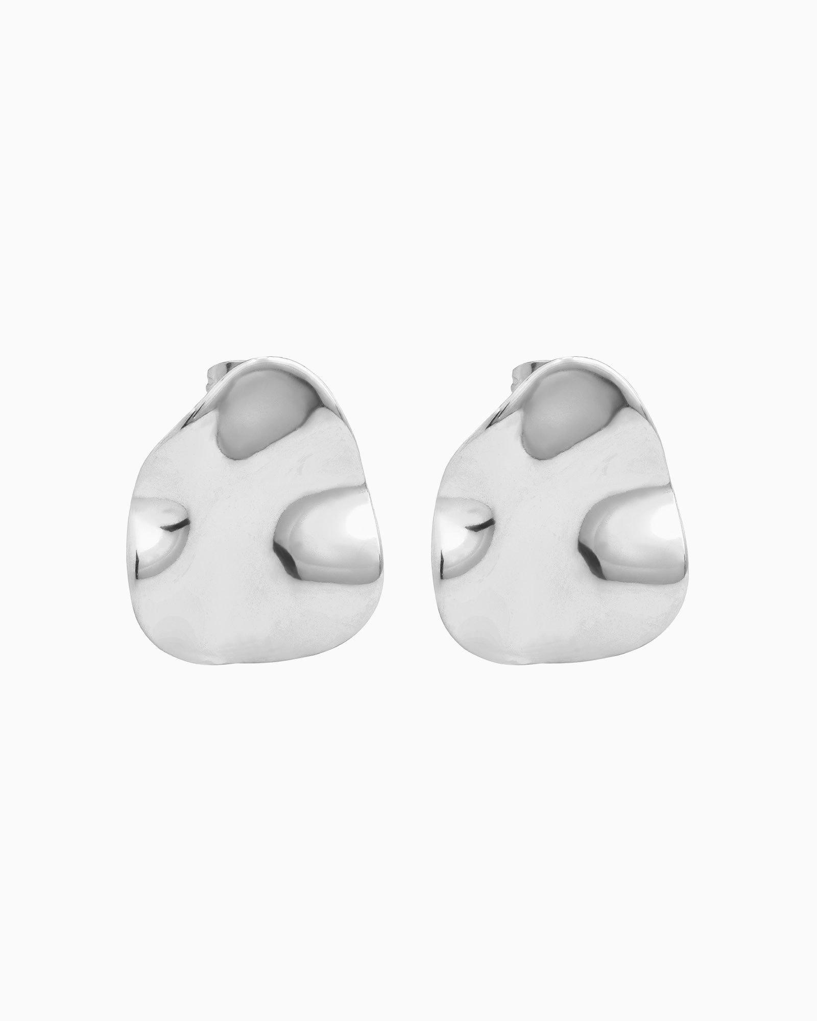 Escarpment Teardrop Hammered Texture Stud Earrings