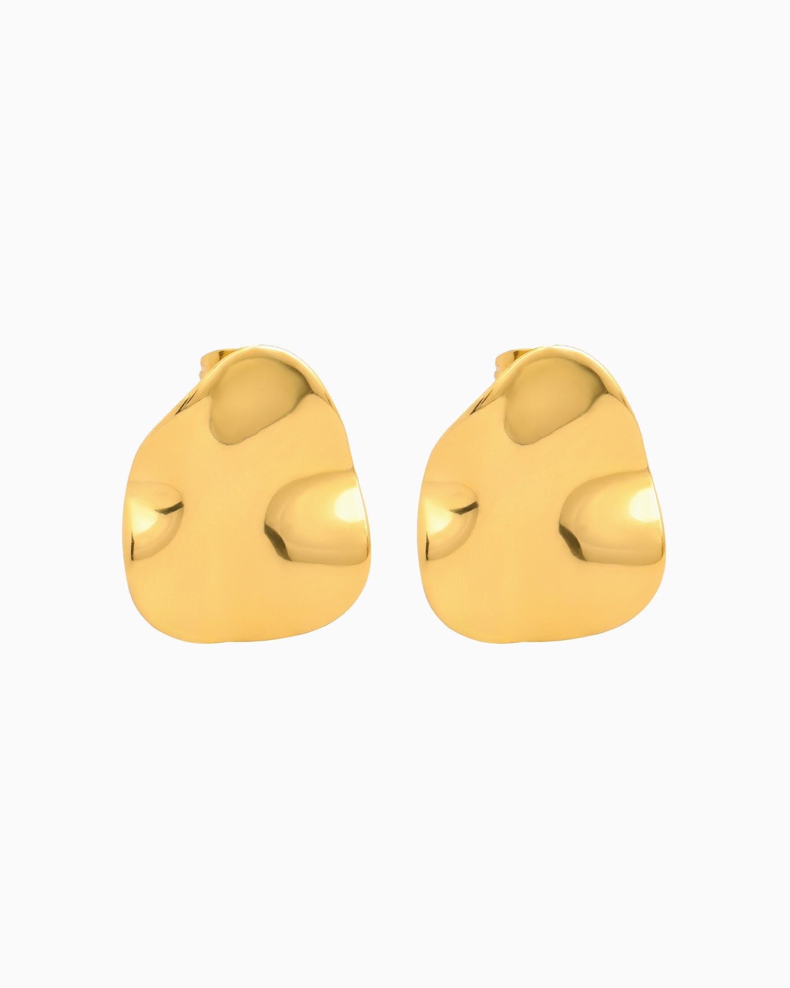 Escarpment Teardrop Hammered Texture Stud Earrings