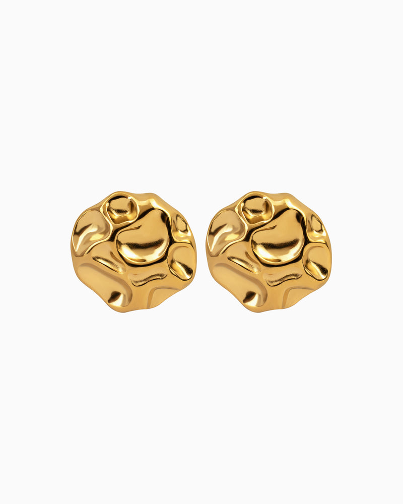 Cascada Round Hammered Texture Stud Earrings | Zoe Olivia Jewellery Australia