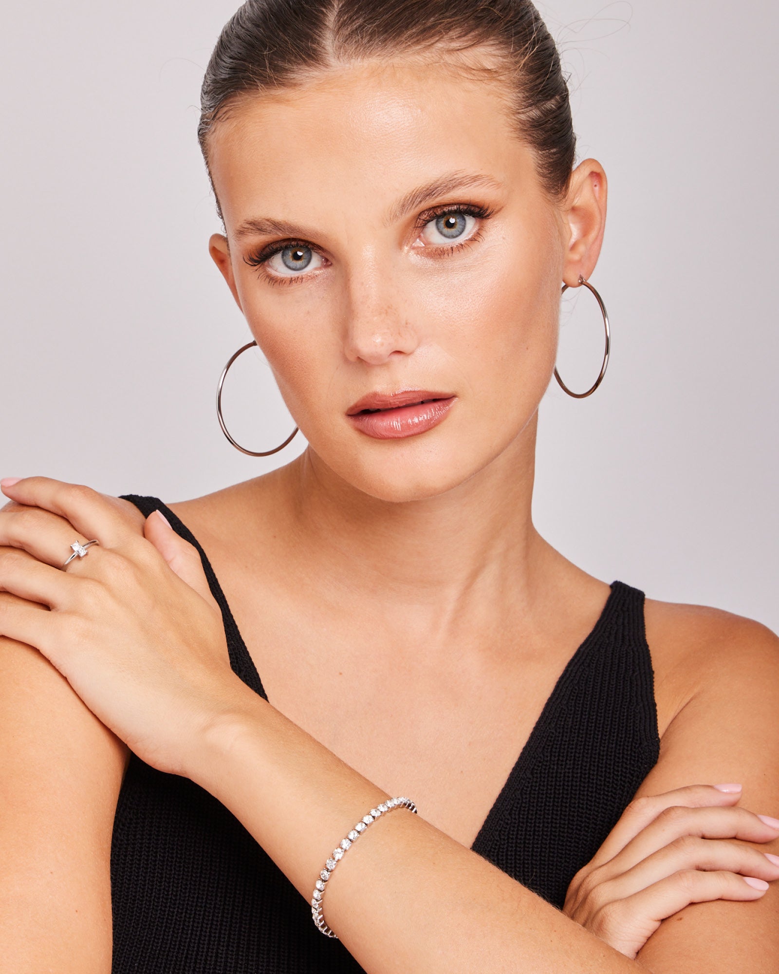 Essentials Classic Large Hinged Hoops | Zoe Olivia Jewellery Australia