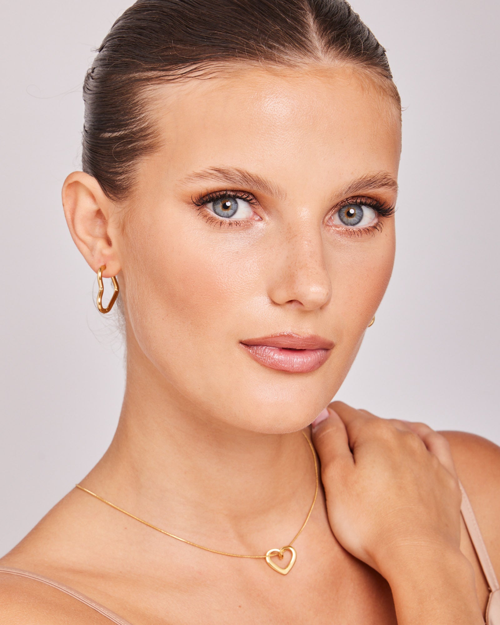 Essentials Heart Shaped Hoops | Zoe Olivia Jewellery Australia
