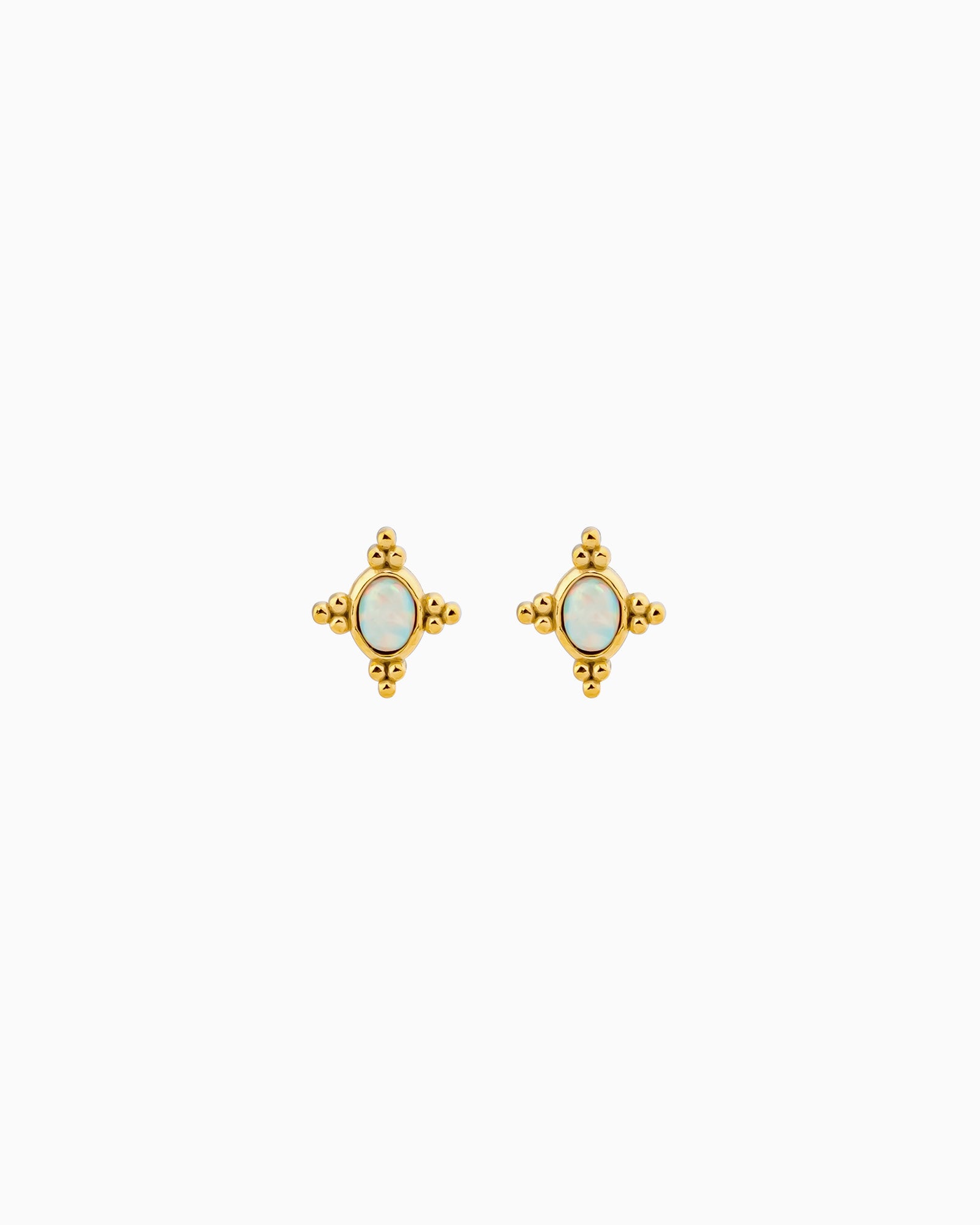 Iridescent Opal Star Stud Earrings in Gold | Zoe Olivia Jewellery Australia