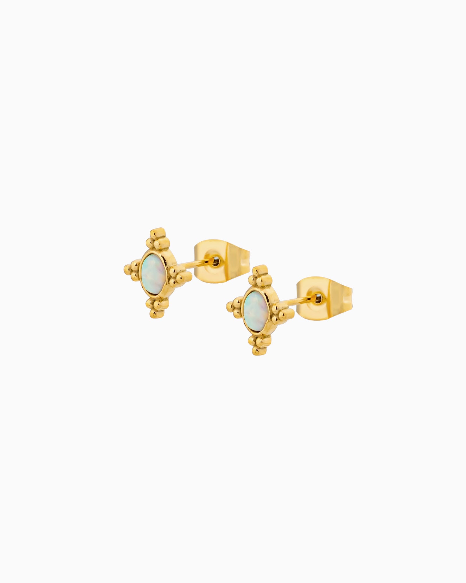 Iridescent Opal Star Stud Earrings in Gold | Zoe Olivia Jewellery Australia