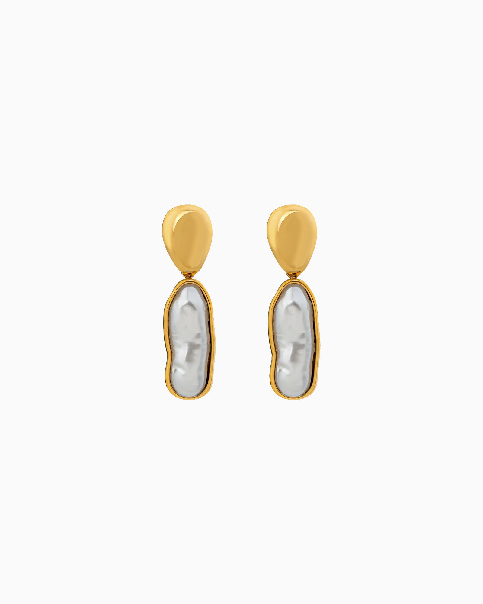 Luna Long Pearl Drop Stud Earrings | Zoe Olivia Jewellery Australia