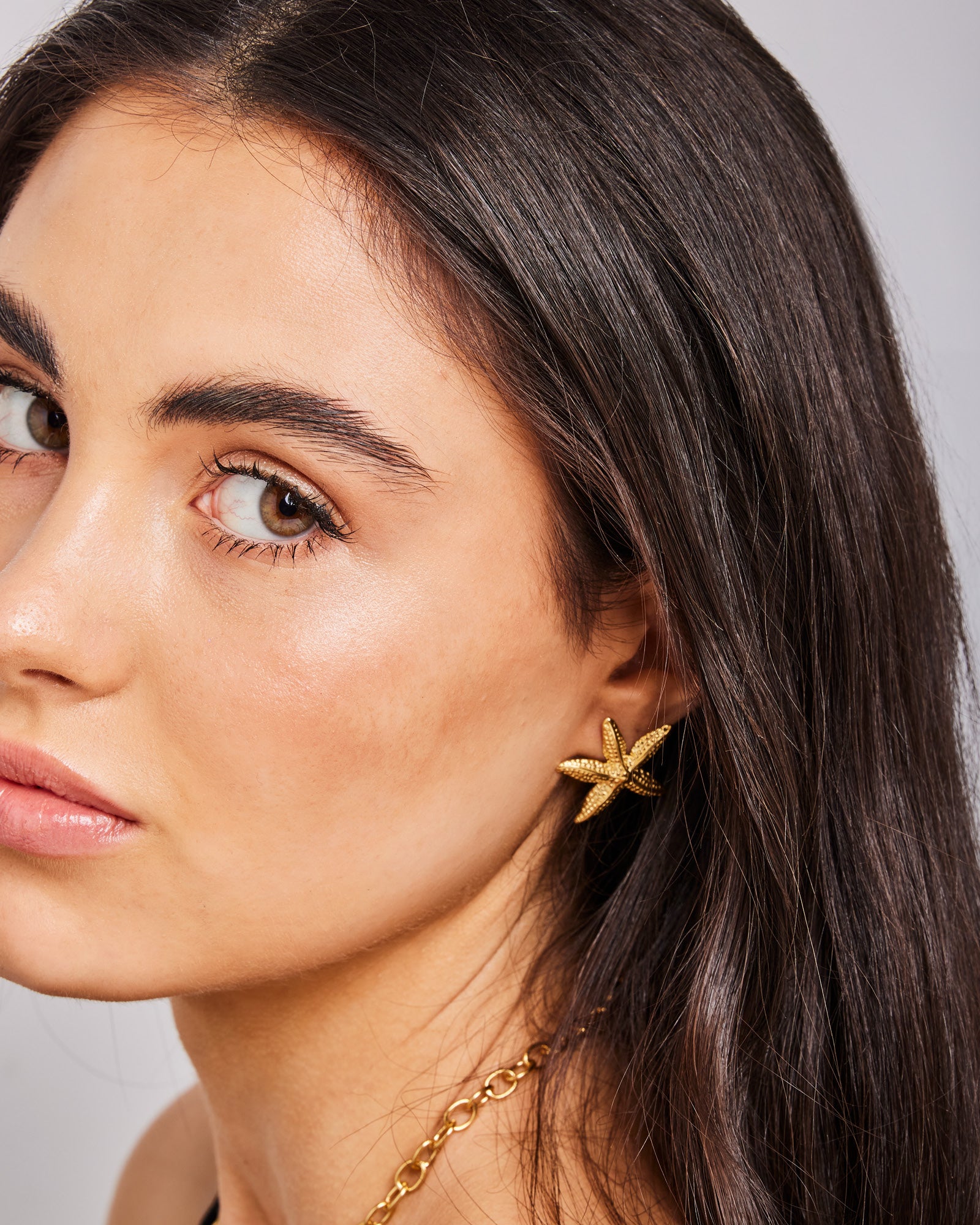 Solara Textured Starfish Stud Earrings | Zoe Olivia Jewellery Australia