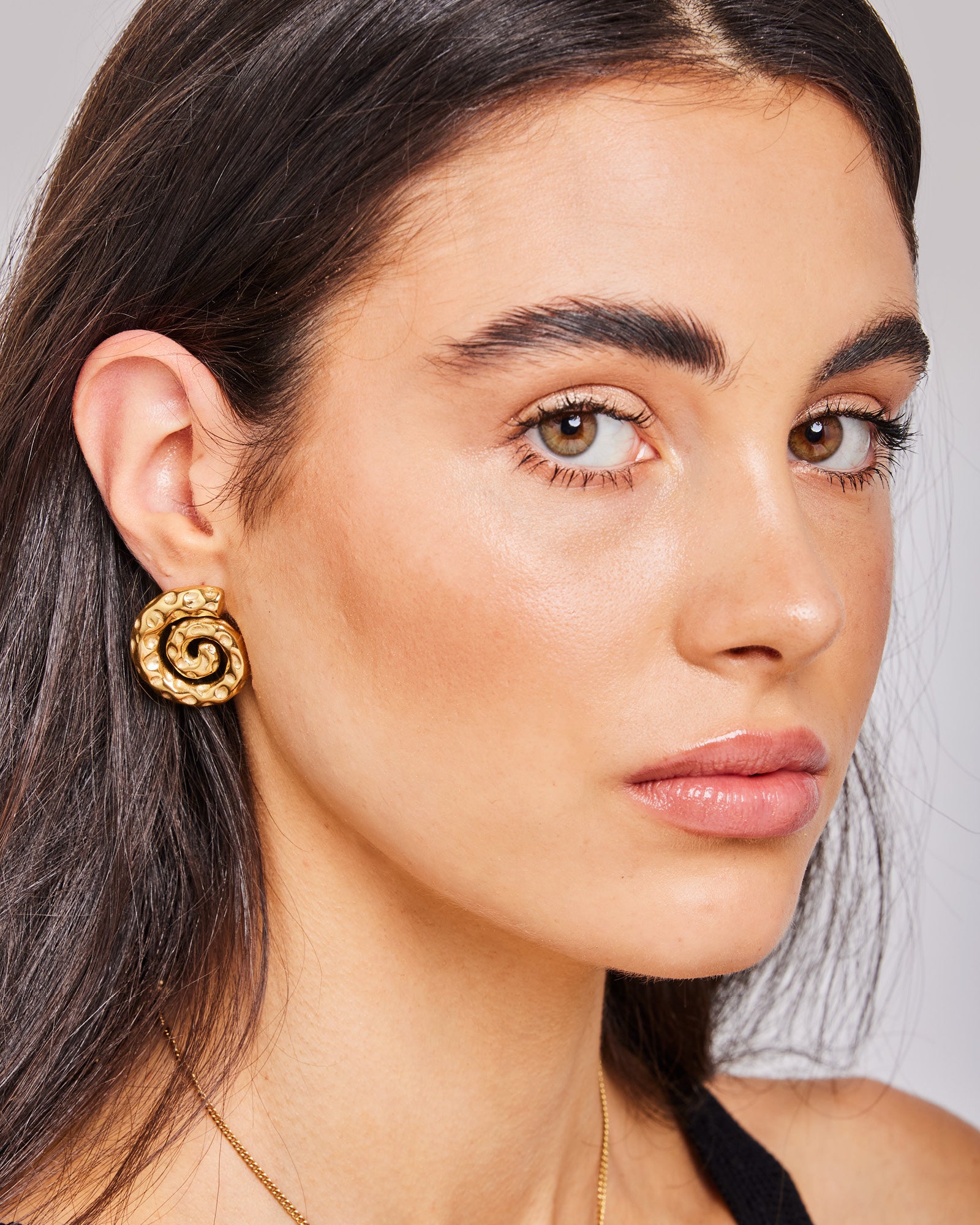 Solara Textured Spiral Stud Earrings | Zoe Olivia Jewellery Australia