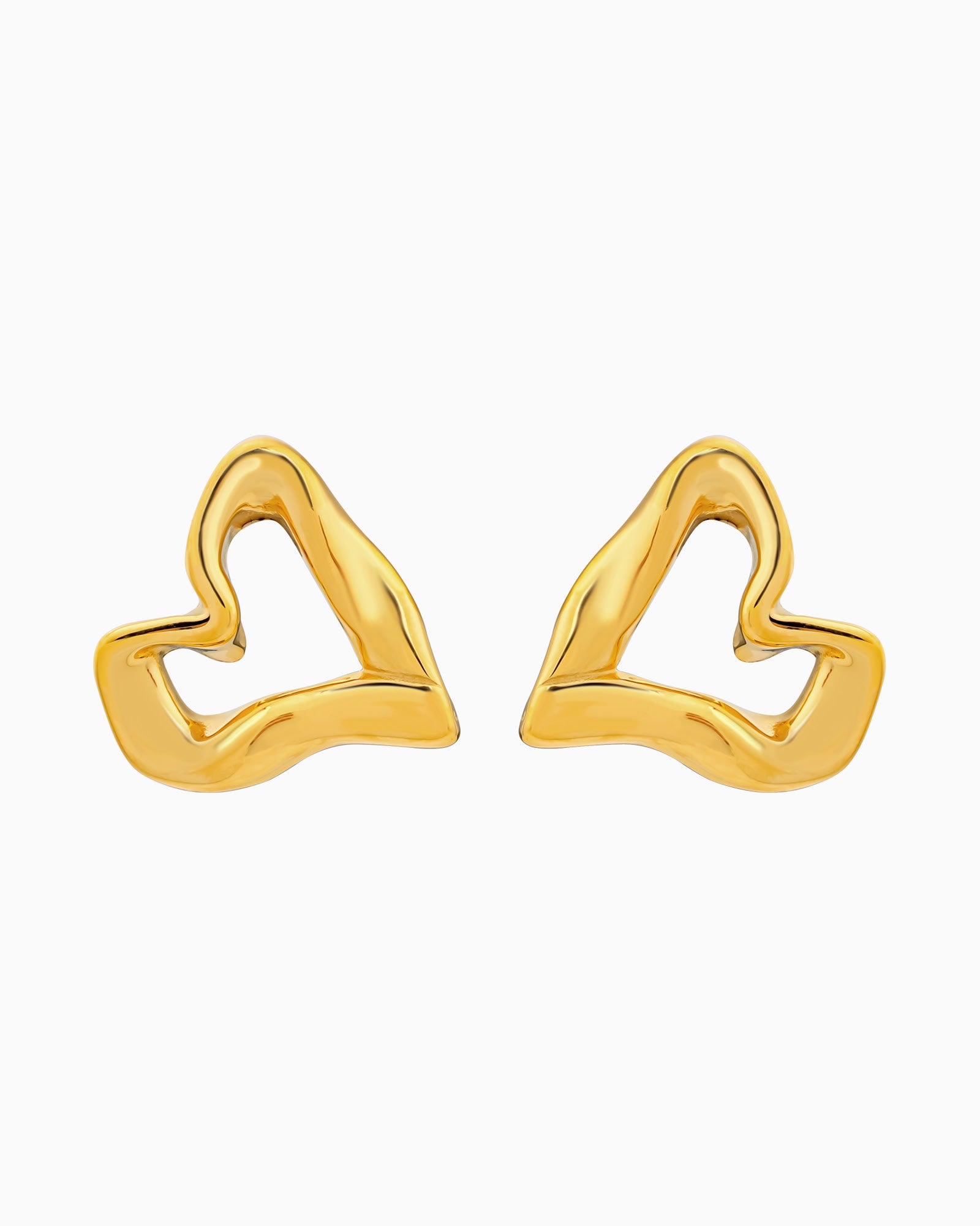 Aurelia Organic Heart Stud Earrings in Gold | Zoe Olivia Jewellery Australia