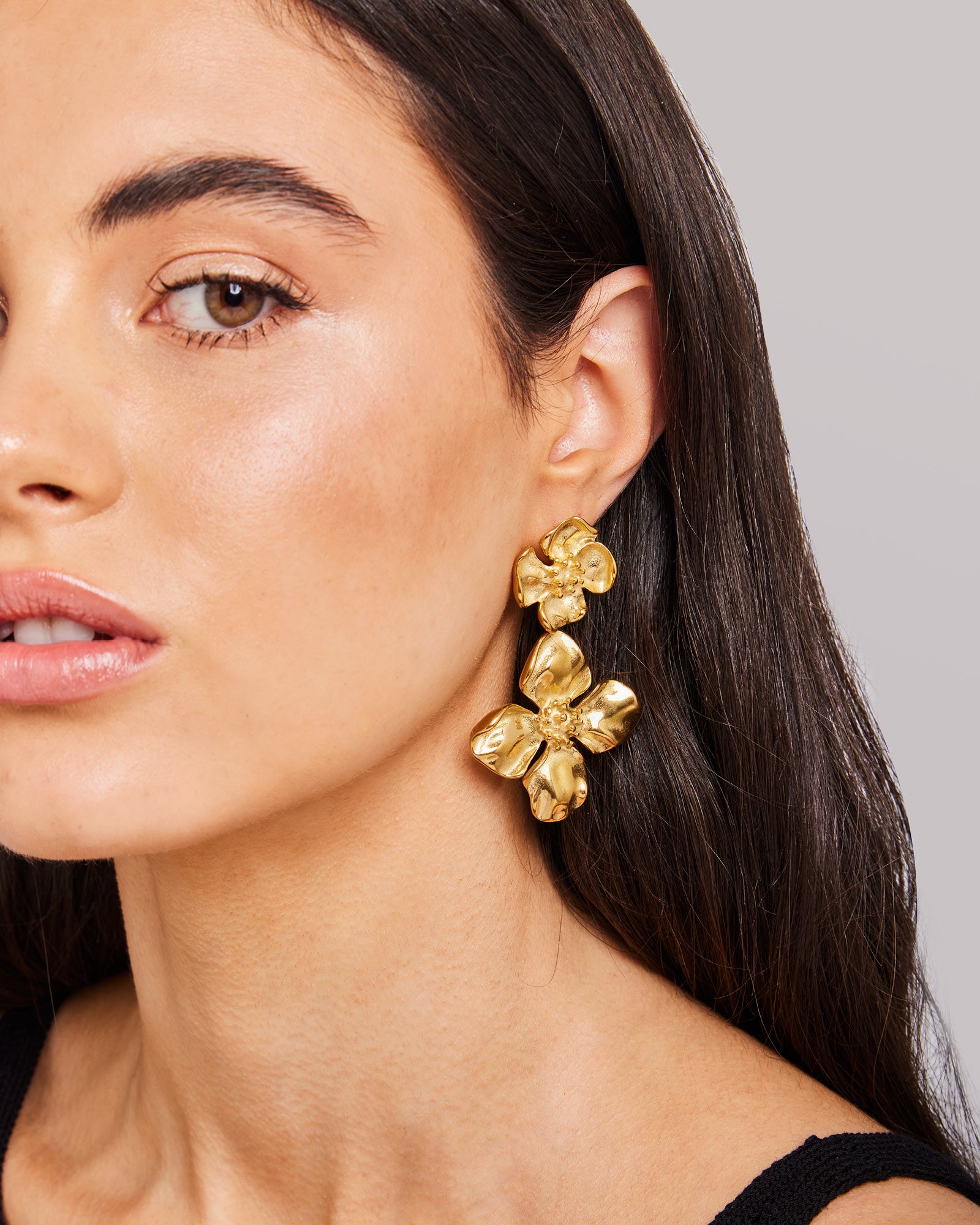 Aurelia Statement Double Flower Stud Earrings | Zoe Olivia Jewellery Australia