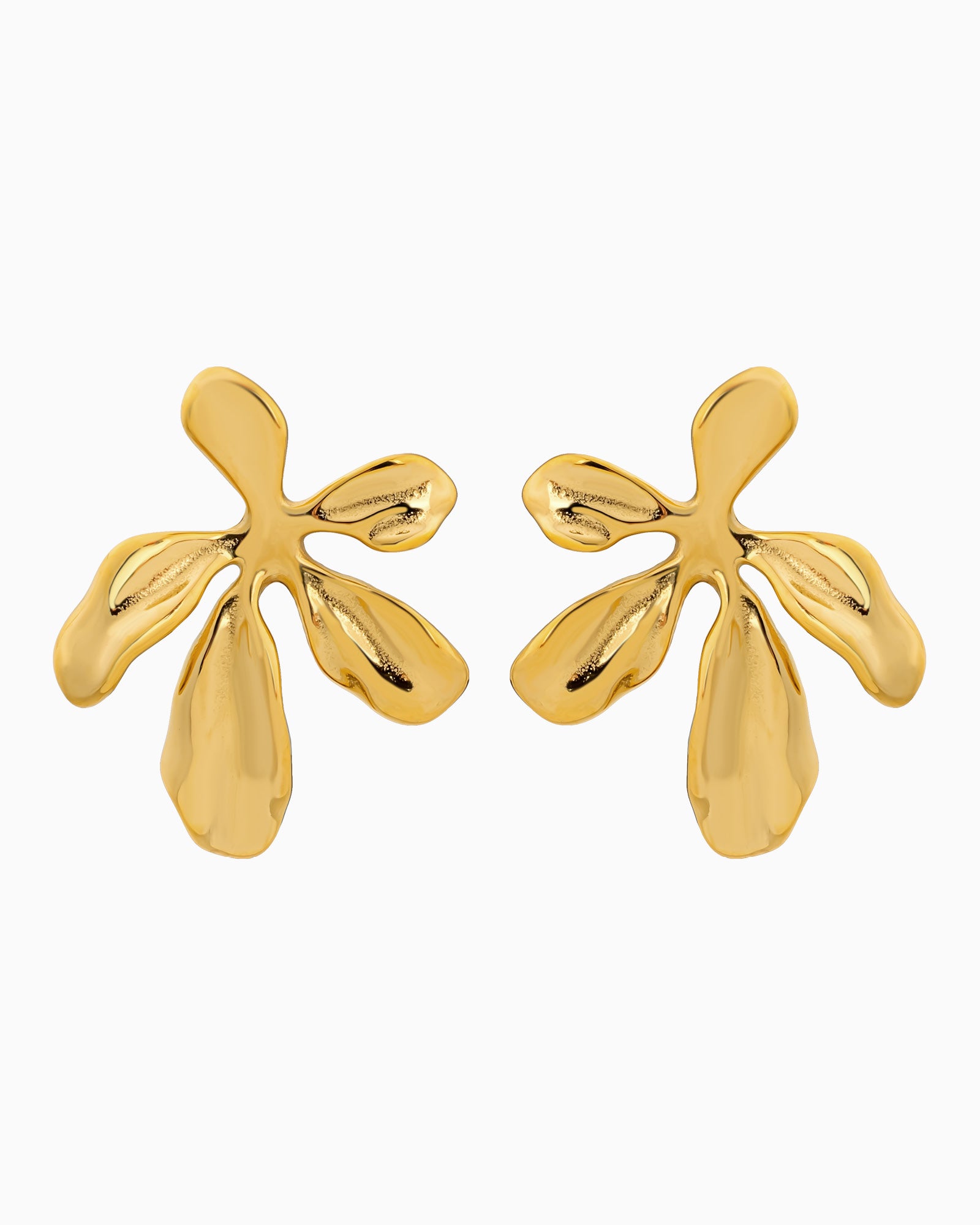 Aurelia Wilted Flower Gold Stud Earrings | Zoe Olivia Jewellery Australia
