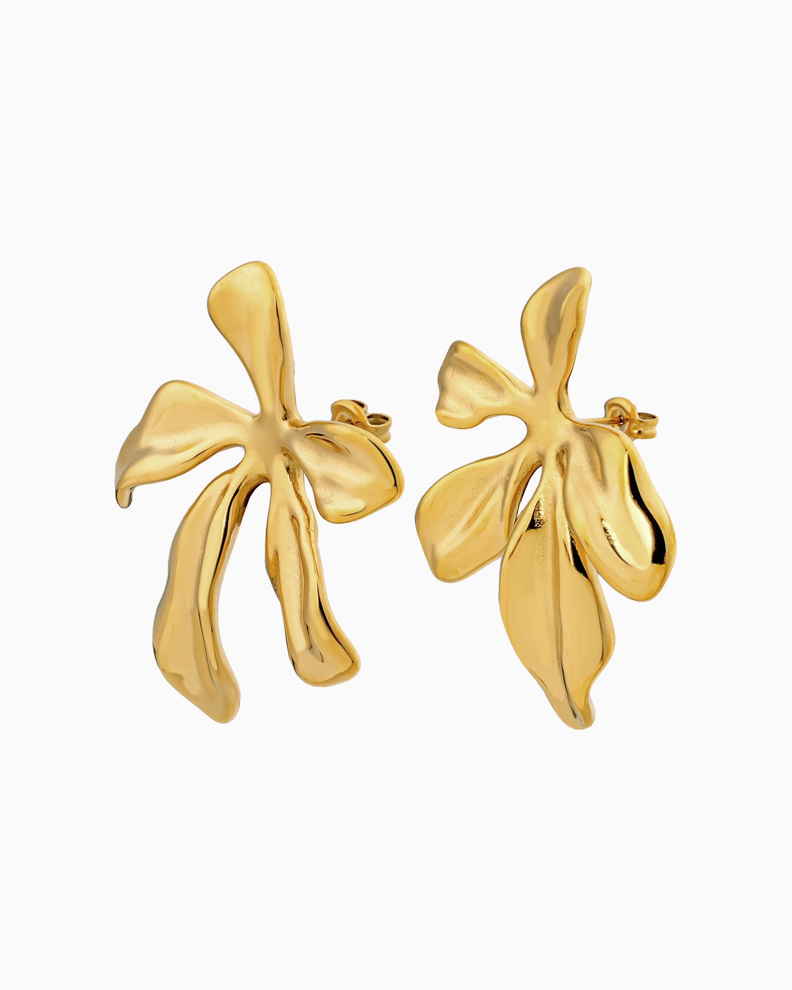 Aurelia Wilted Flower Gold Stud Earrings | Zoe Olivia Jewellery Australia