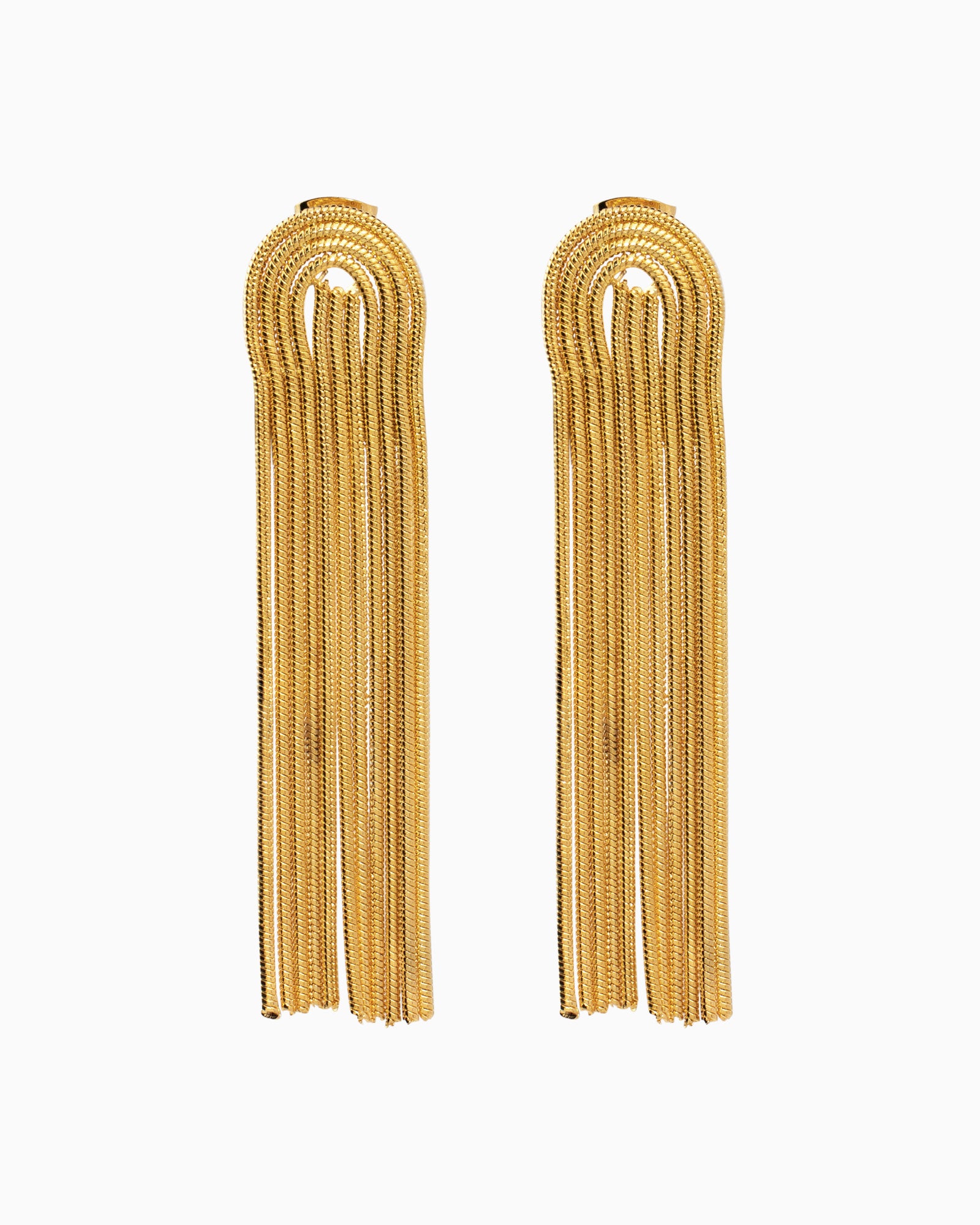 Aurelia Long Tassel Gold Dangle Earrings | Zoe Olivia Jewellery Australia