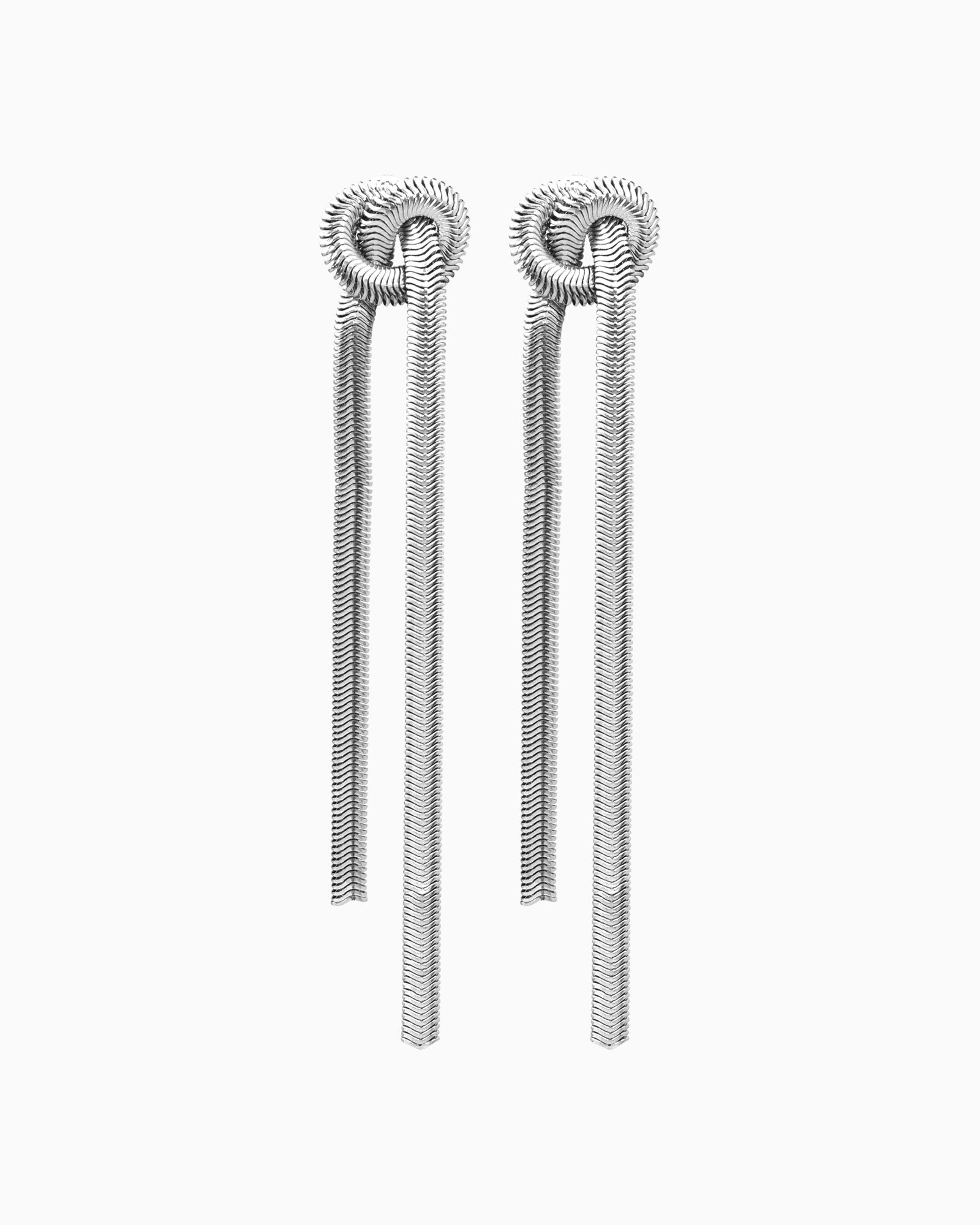 Aurelia Knotted Dangle Stud Earrings in Silver | Zoe Olivia Jewellery Australia