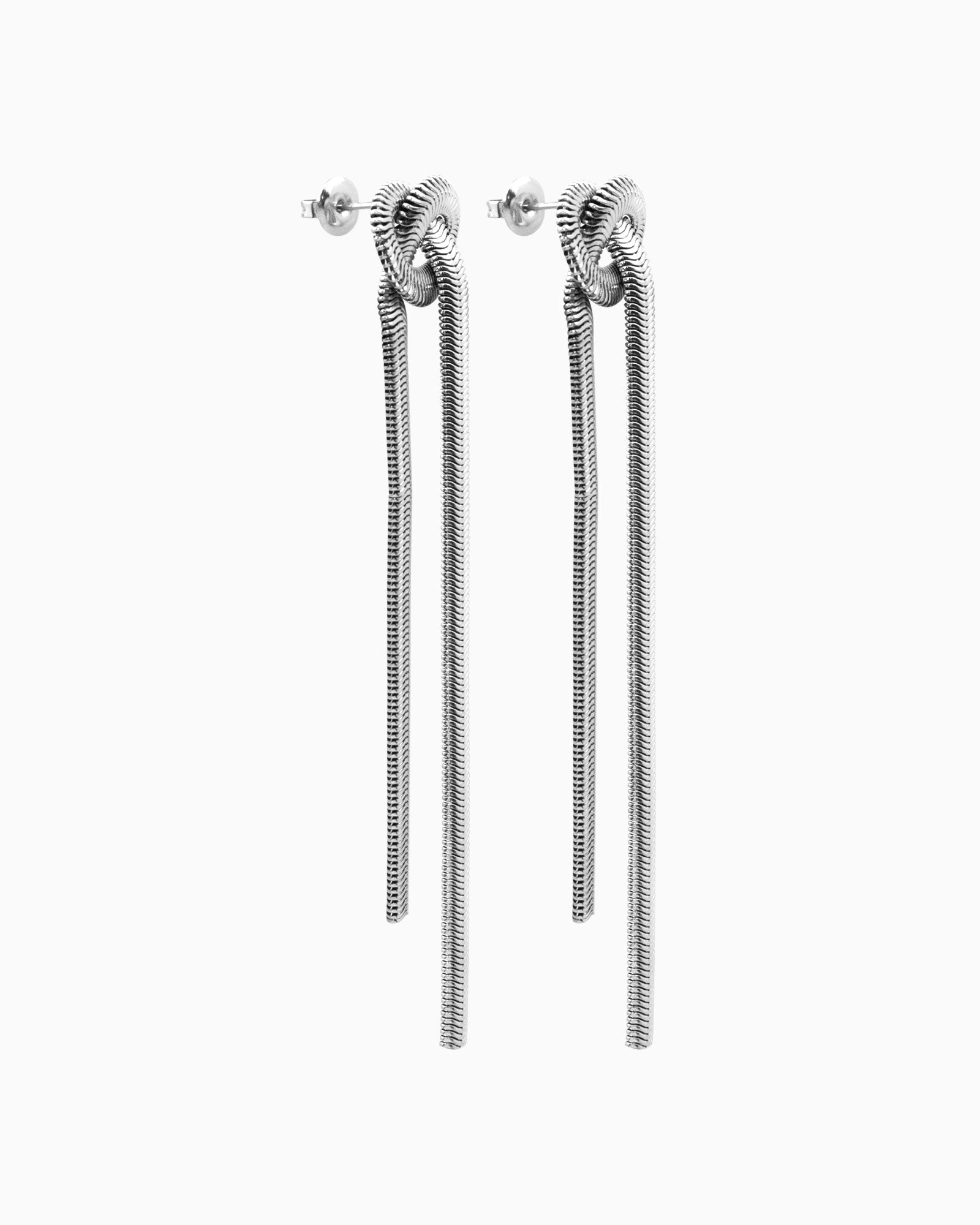 Aurelia Knotted Dangle Stud Earrings in Silver | Zoe Olivia Jewellery Australia
