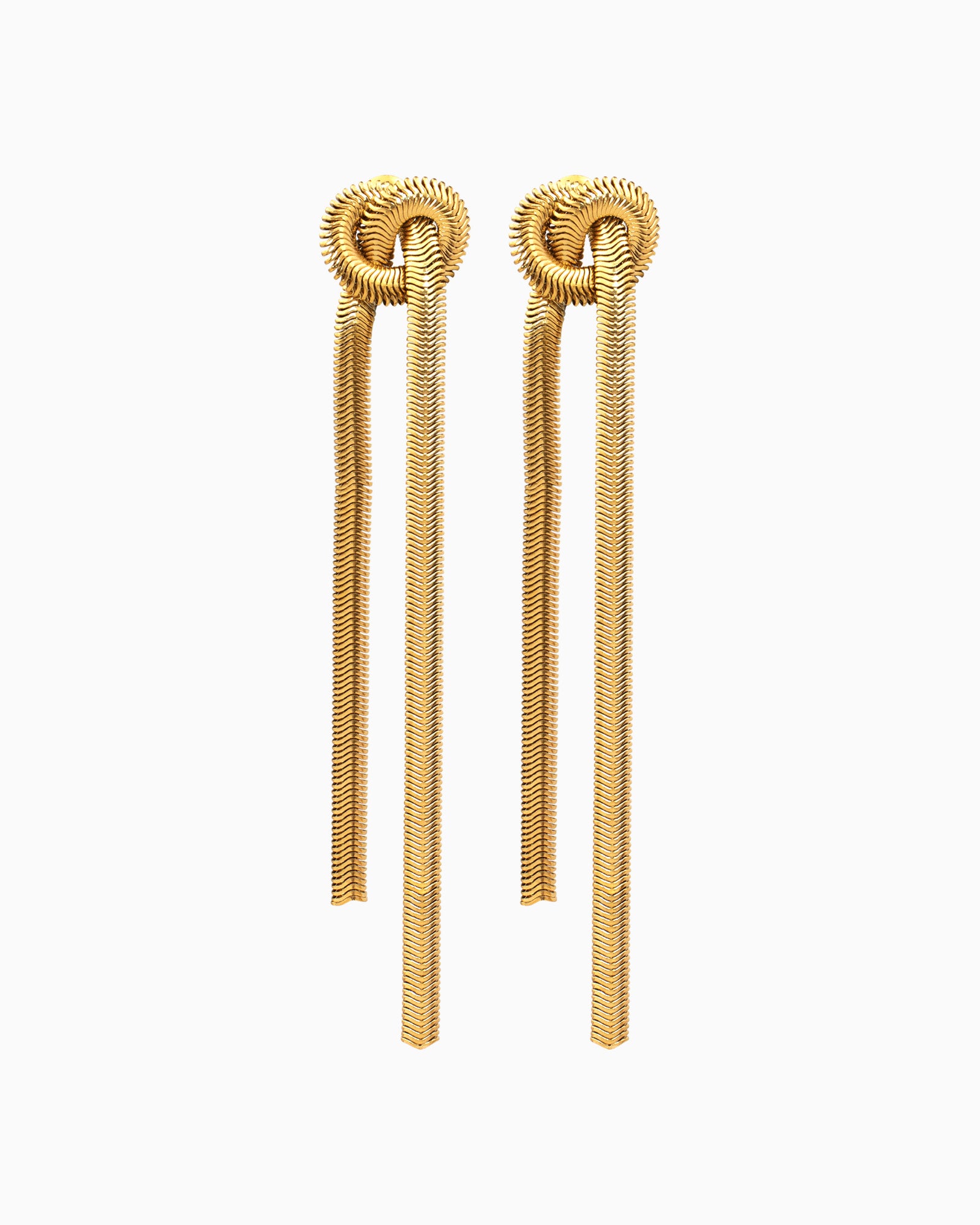 Aurelia Knotted Dangle Stud Earrings in Gold | Zoe Olivia Jewellery Australia