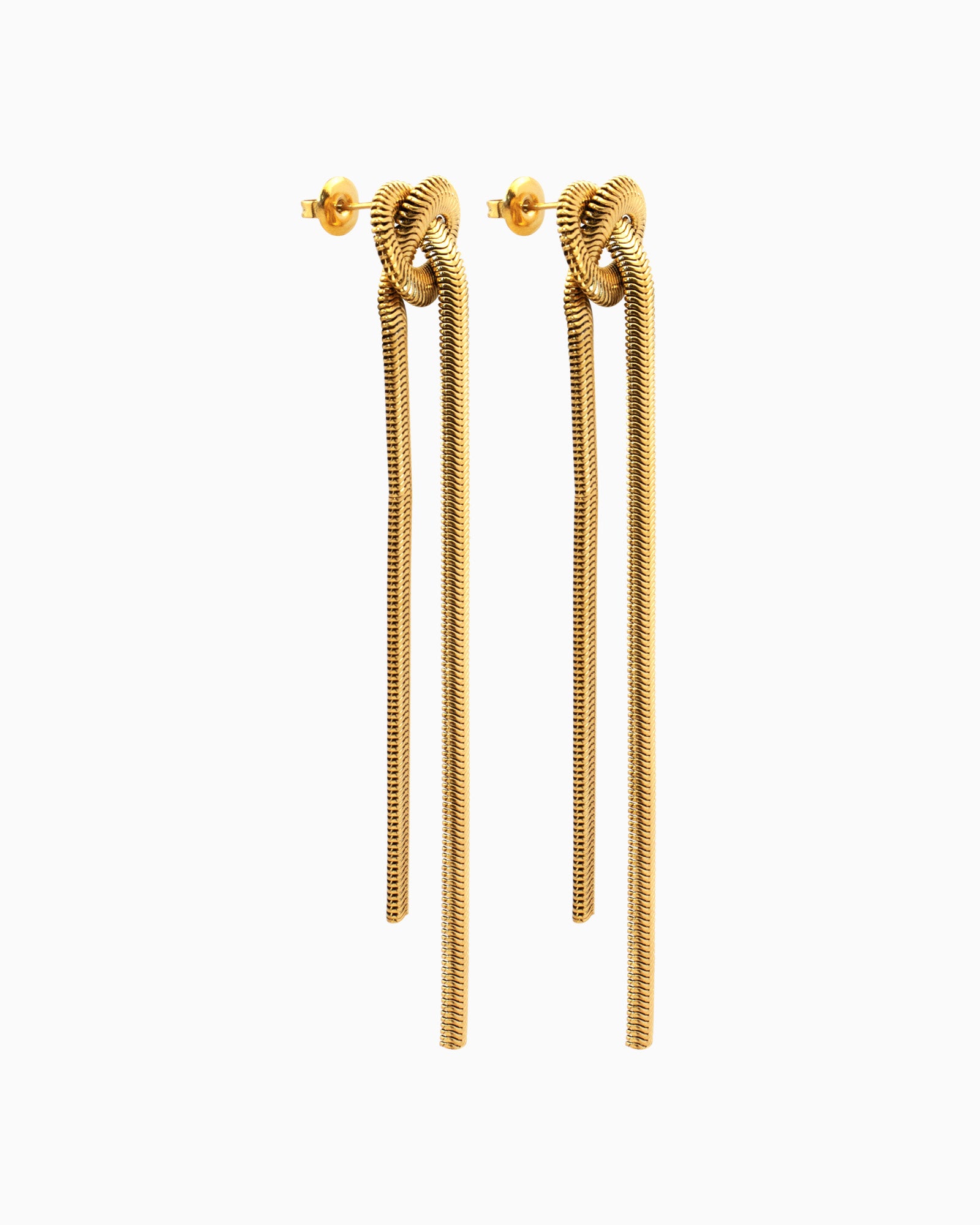 Aurelia Knotted Dangle Stud Earrings in Gold | Zoe Olivia Jewellery Australia