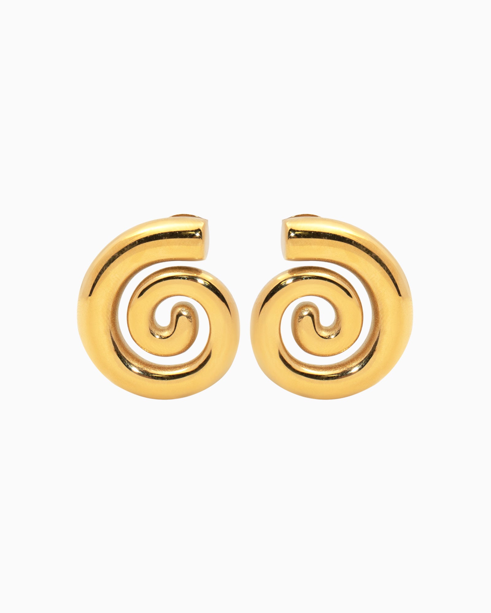 Aurelia Smooth Spiral Stud Earrings in Gold | Zoe Olivia Jewellery Australia