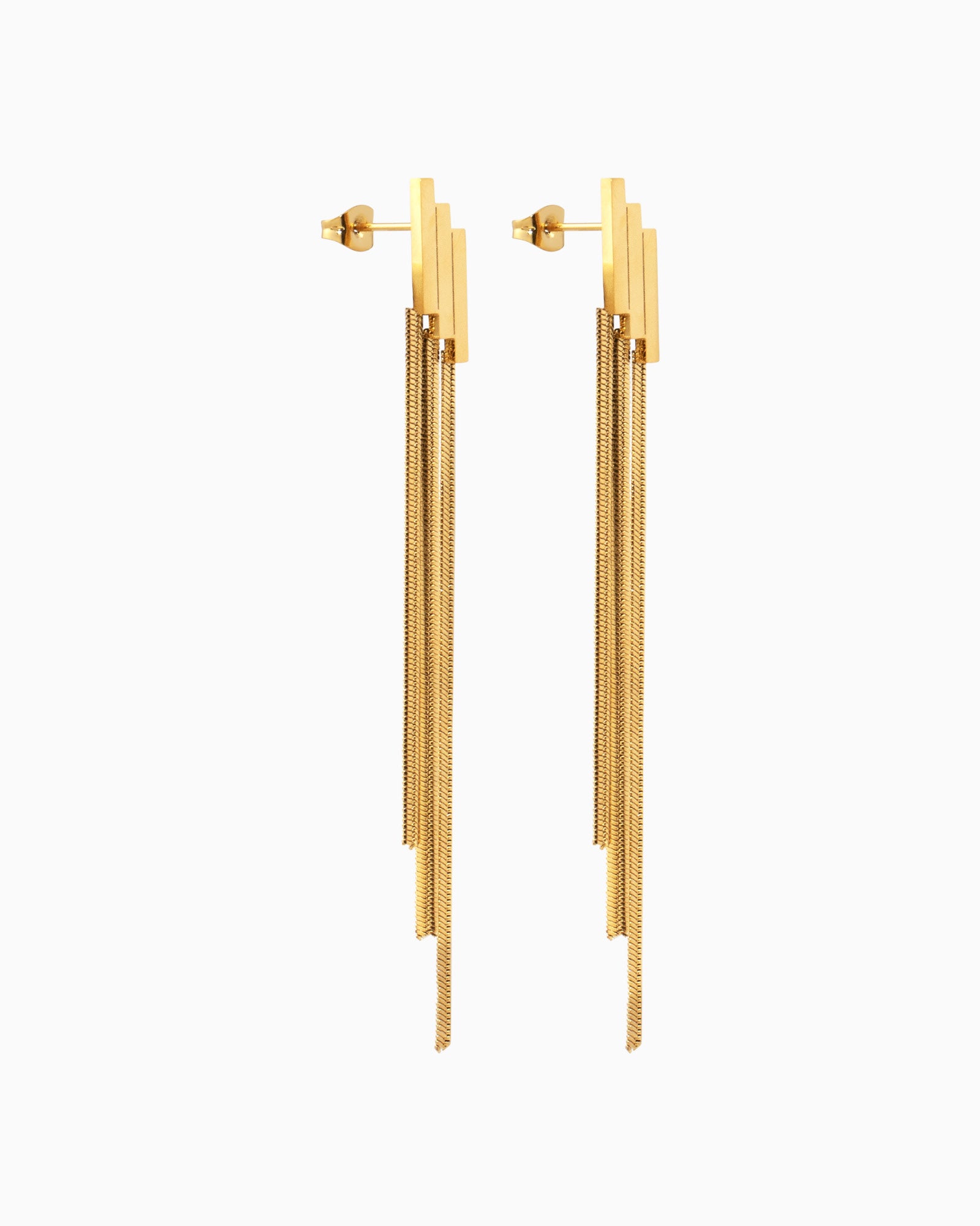 Aurelia Tiered Strand Stud Earrings in Gold | Zoe Olivia Jewellery Australia